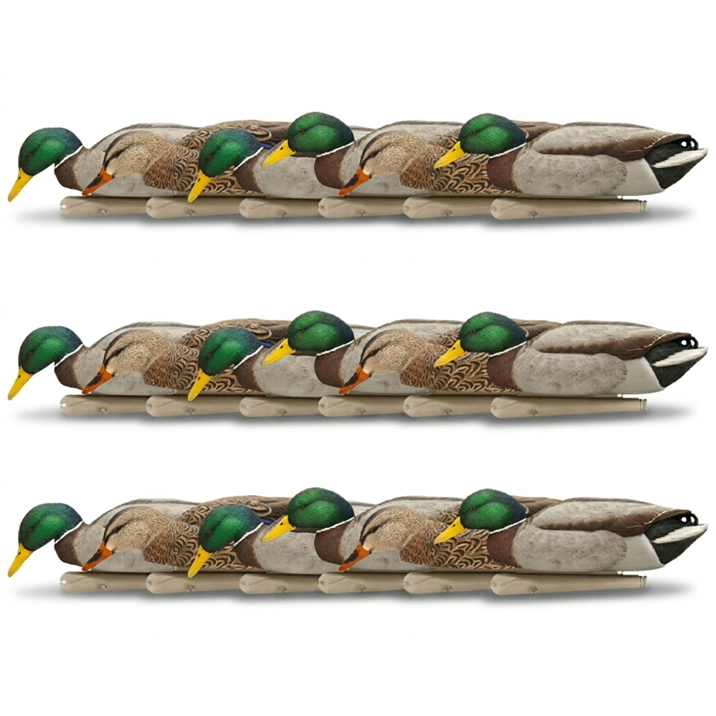 Avian X Topflight Backwater Mallards Decoys, Ultra Realistic Floating, 18 Pack
