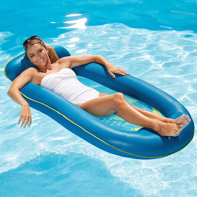 Aqua Leisure Inflatable Pool Float Water Comfort Lounge Lounger, Bubble Waves