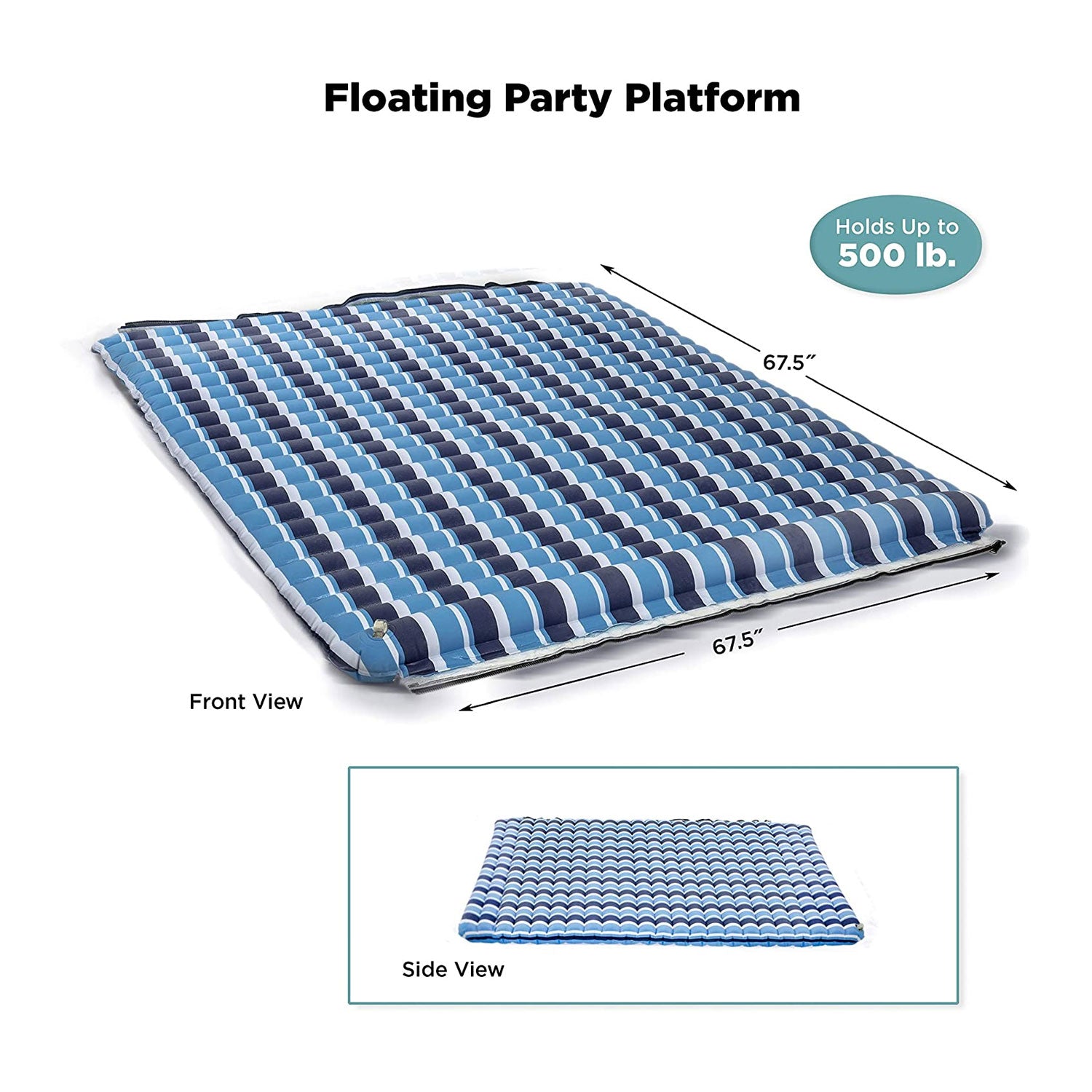 Aqua Leisure AZL18910 & AZL17013J Inflatable Island Floating Plank Mat (2 Pack)