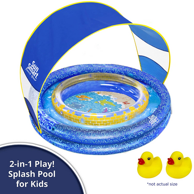 Aqua Leisure SunSmart Kiddie Pool, Blue and SwimSchool Baby Boat Float, Orange
