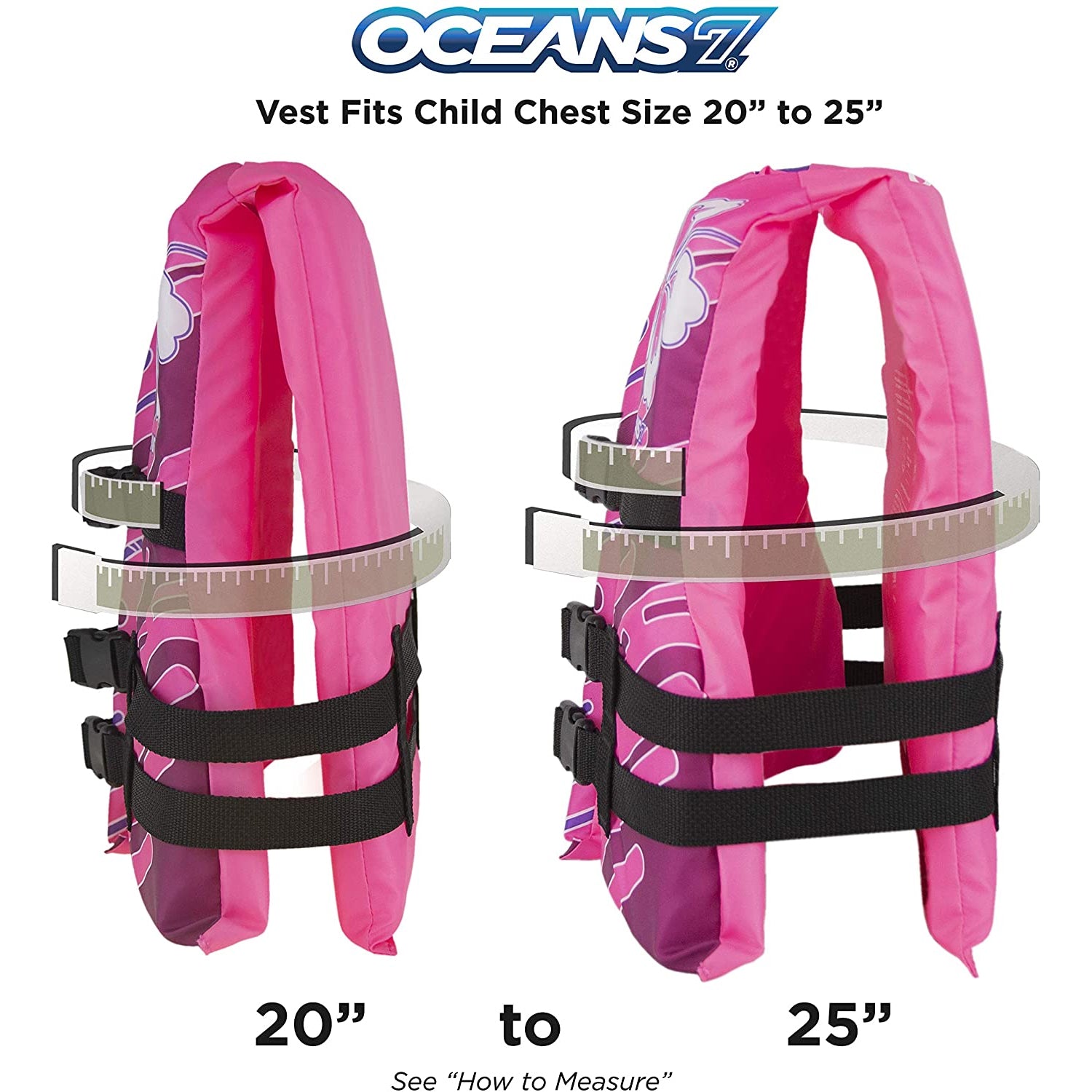 Oceans7 Flex Form Child Type III PFD Life Jacket Vest for 30-50lb,Pink(Open Box) - VMInnovations