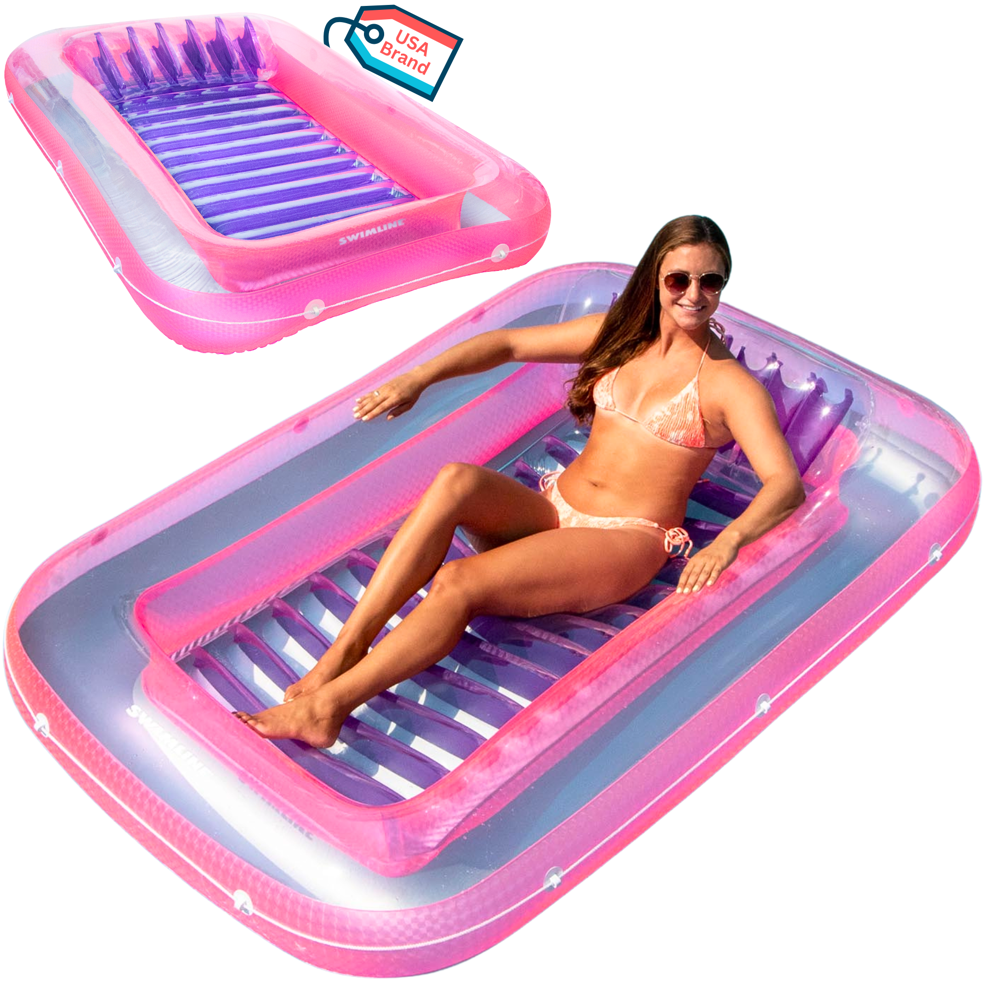 New Swimline 9052 71" Swimming Pool Inflatable Suntan Tub Float Lounge - VMInnovations