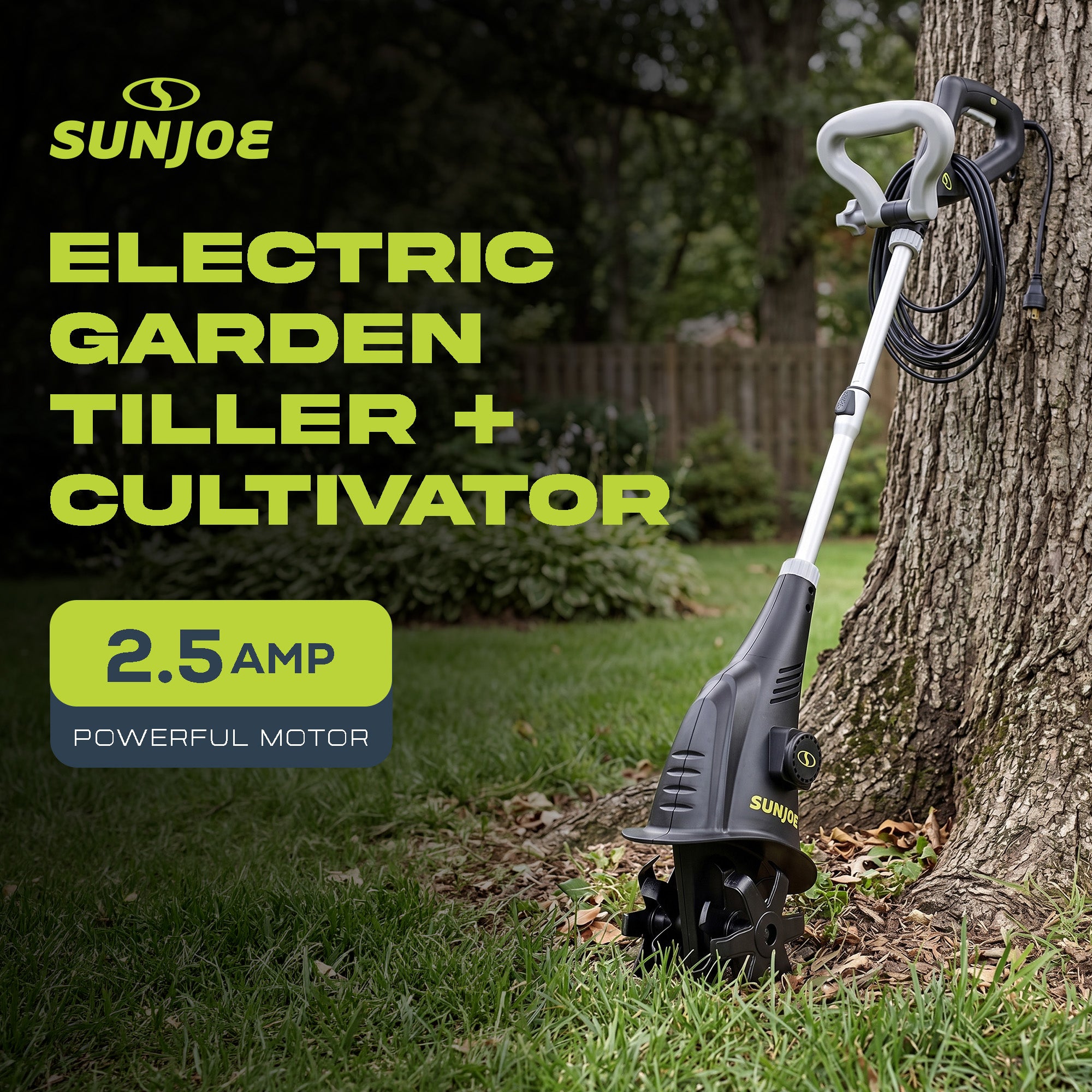 Sun Joe Electric Corded Garden Cultivator, 2.5 Amp Motor & Steel Blades, TJ599E - VMInnovations