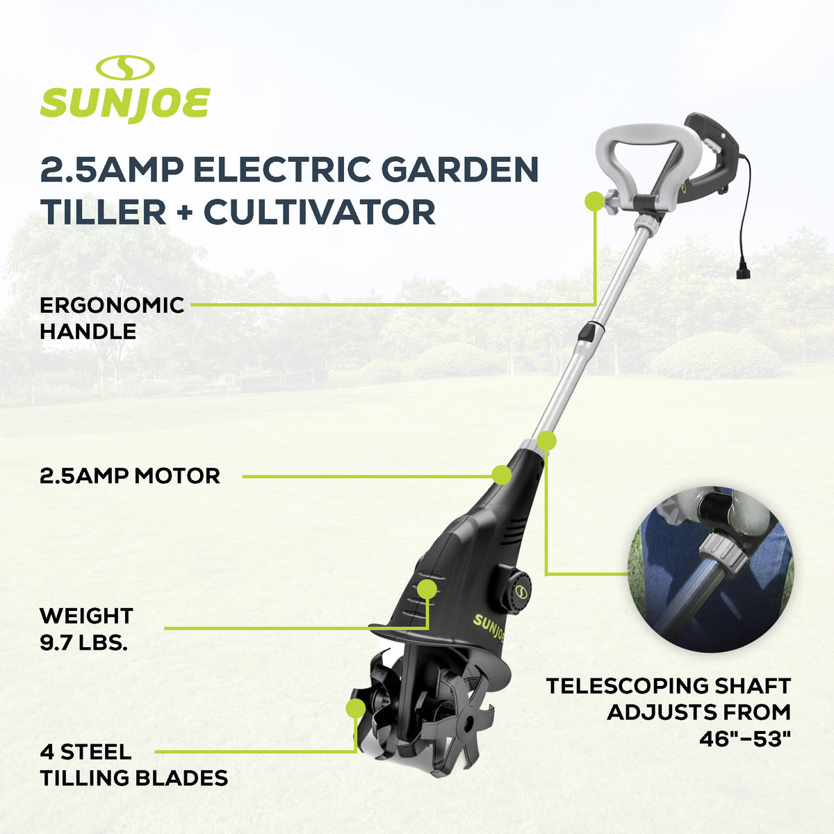Sun Joe Electric Garden Cultivator with 2.5 Amp Motor and Steel Blades (Used) - VMInnovations