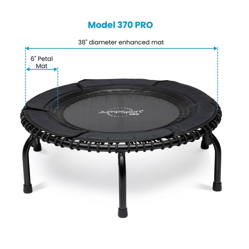 JumpSport 370 PRO Heavy Duty Lightweight 39" Fitness Trampoline, Black(Open Box) - VMInnovations