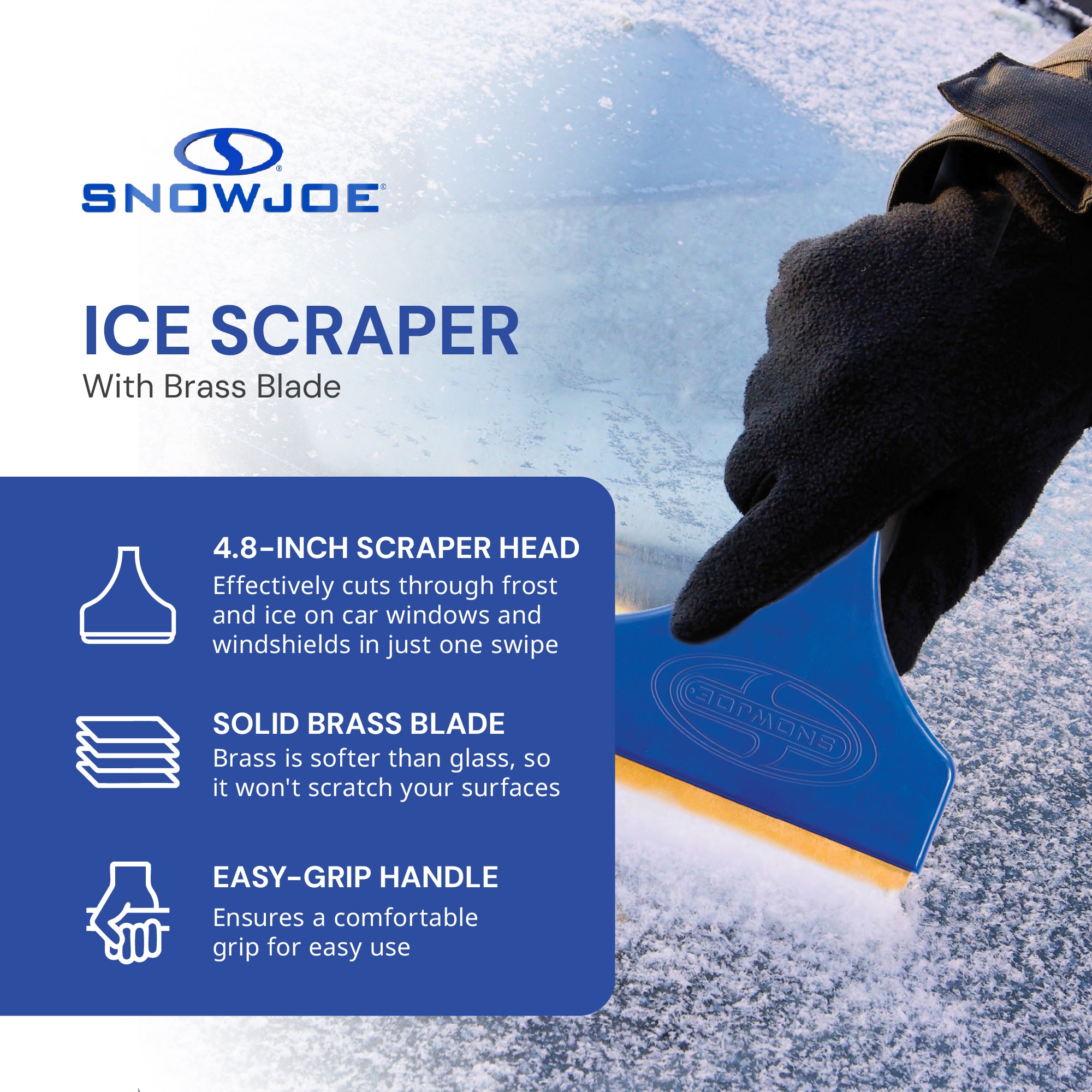 Snow Joe Brass Ice Scraper with Durable Brass Blade & Comfort Grip (Open Box) - VMInnovations