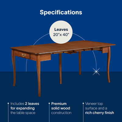 Stakmore Expanding Convertible Console to Dining Room Table w/ 2 Leaves, Cherry