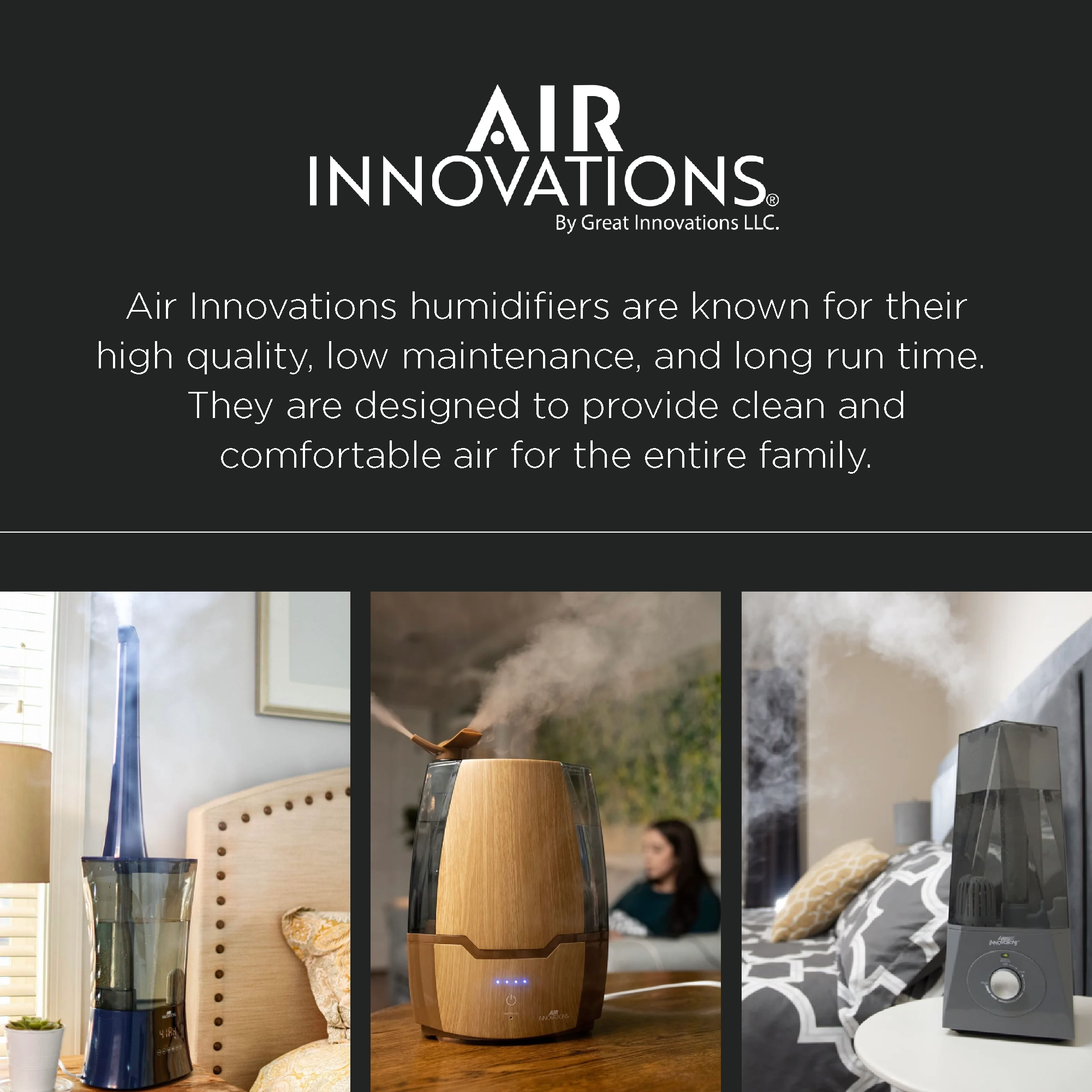 Air Innovations Cool Mist Ultrasonic Humidifier, Purple (Open Box) - VMInnovations
