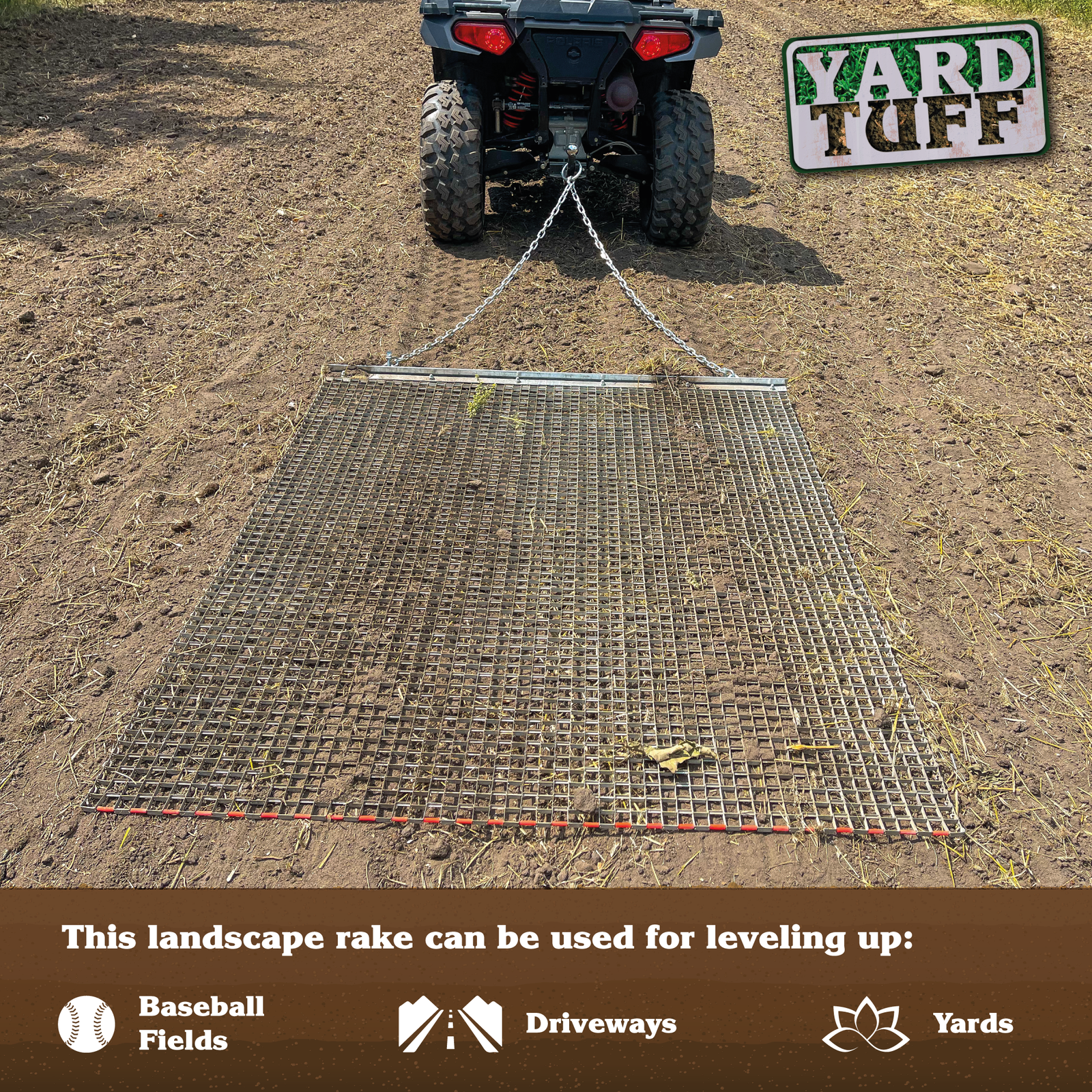 Yard Tuff 455TBDM ATV/UTV 5' x 4.5' Zinc & Steel Field Surface Leveling Drag Mat - VMInnovations