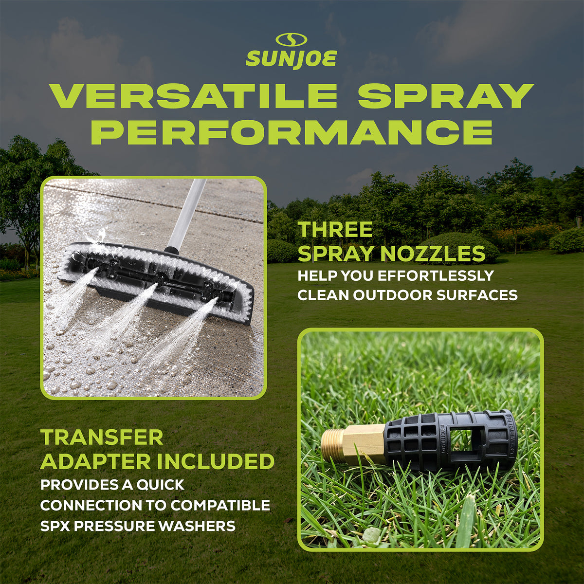Sun Joe Power Scrubber Broom Long Handle Pressure Washer Attachment, SPX-PWB1