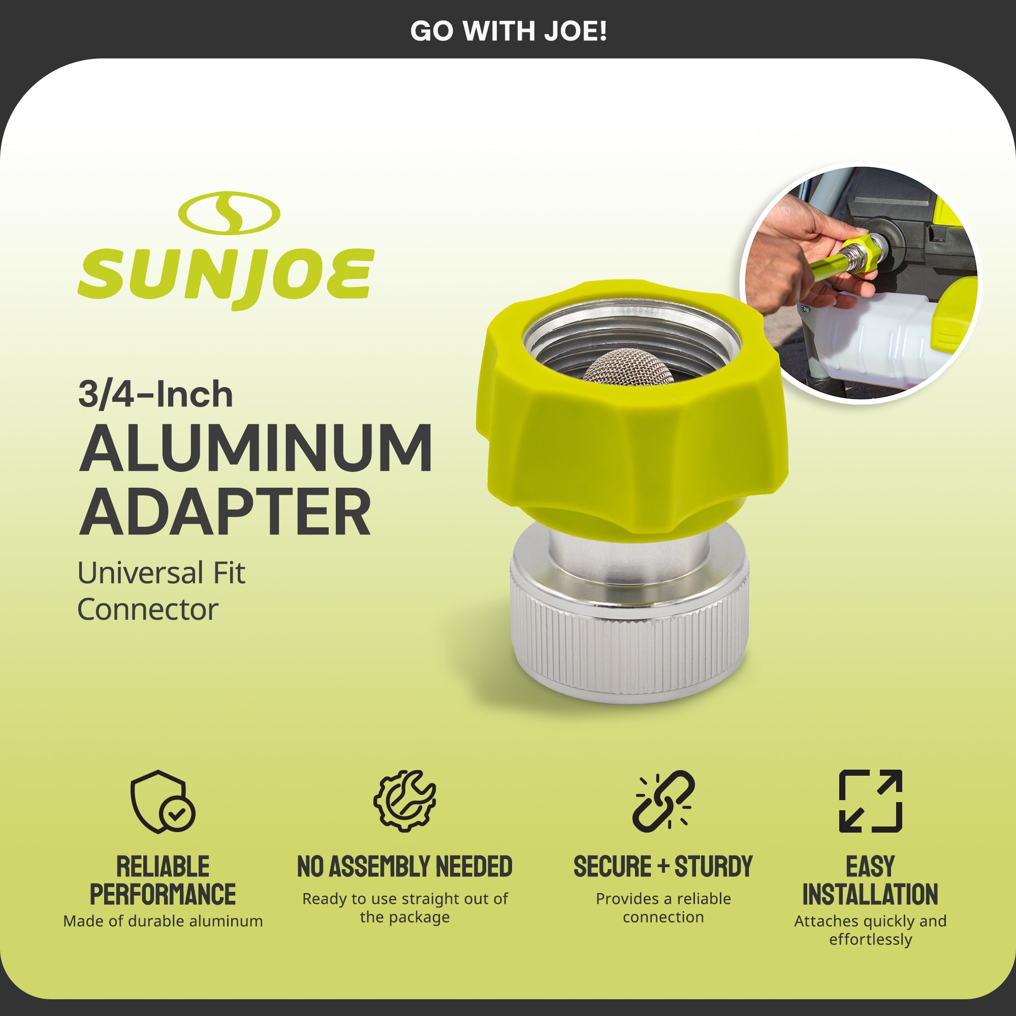 Sun Joe 3/4" Aluminum Pressure Washer Garden Hose Adaptor & Replacement Hose - VMInnovations