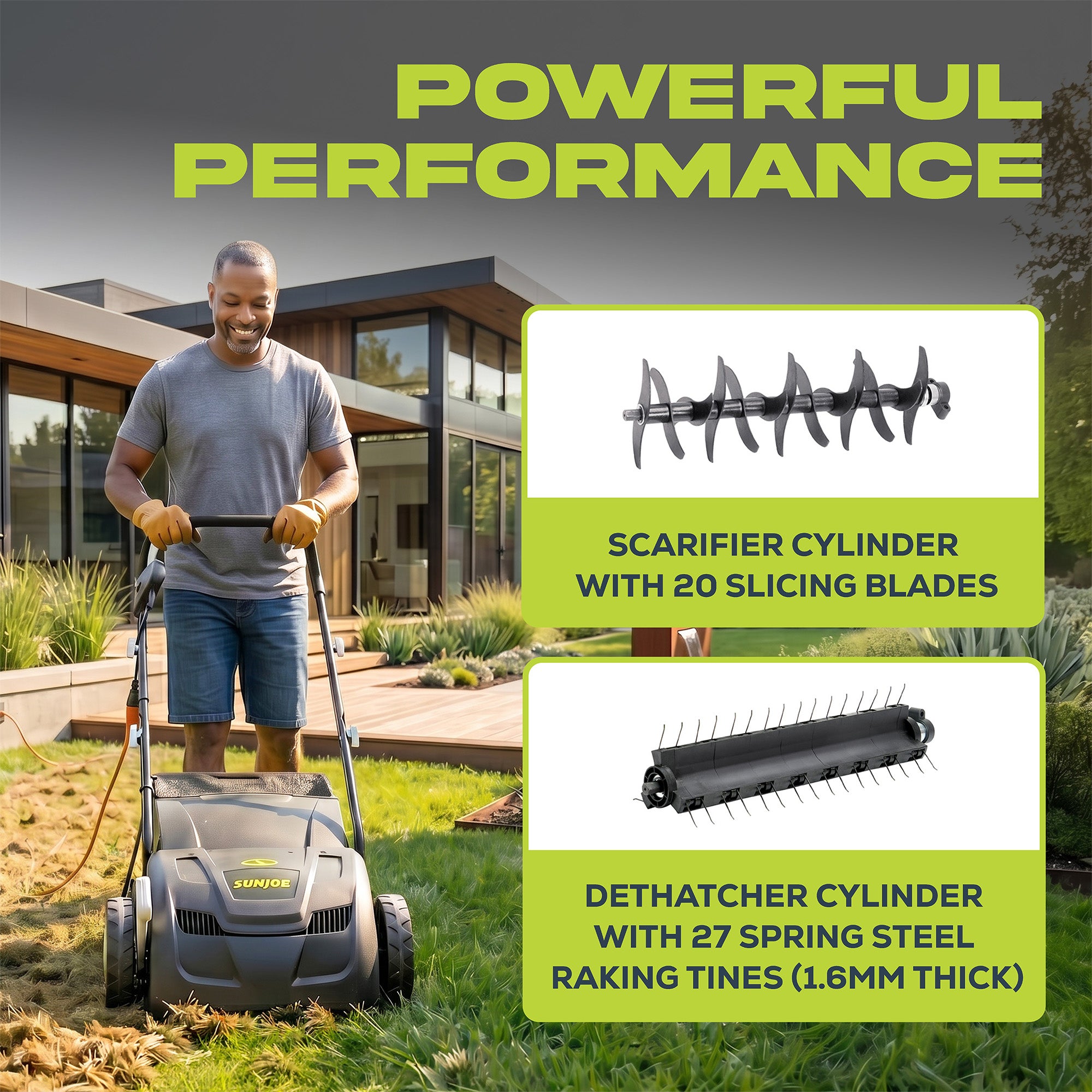 Sun Joe 12 Amp Electric Dethatcher & Scarifier w/Removeable 8 Gal Bag(For Parts) - VMInnovations