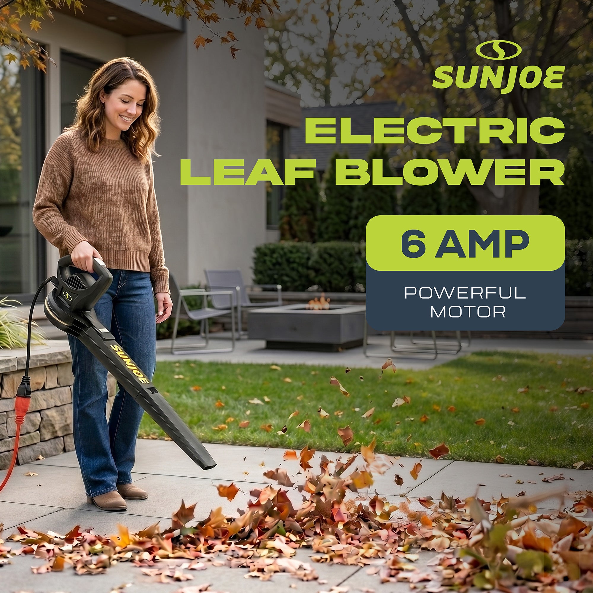 Sun Joe Electric All Purpose Leaf Blower 6 Amp Motor, 155 MPH Air Speed, SBJ597E