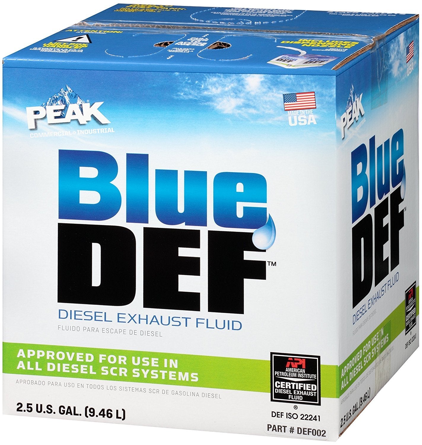 BlueDEF Diesel Urea & Deionized Water 2.5 Gal Jug & Peak Diesel Additive, 32 Oz.