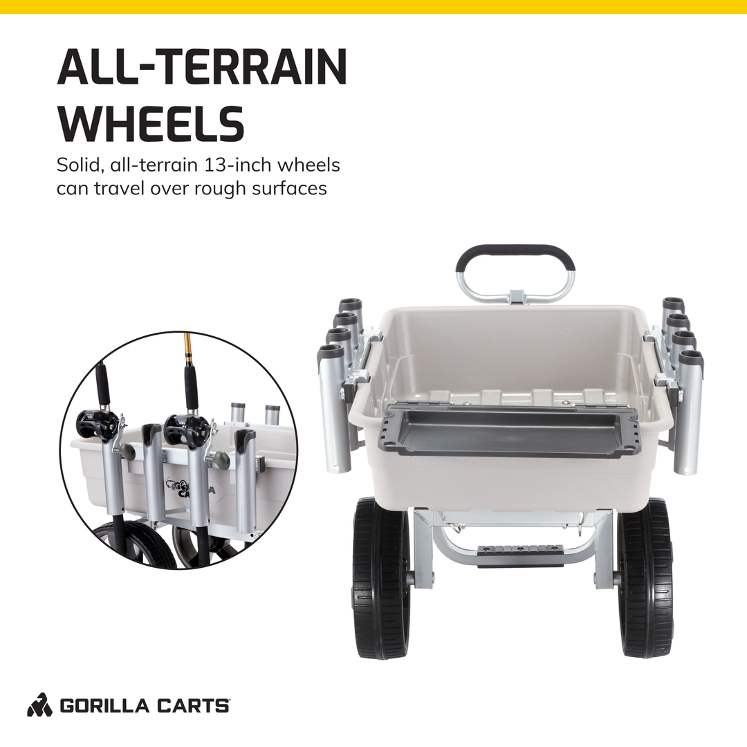 Gorilla Carts 200 Pound Capacity Heavy Duty Poly Fish and Marine Utility Cart - VMInnovations