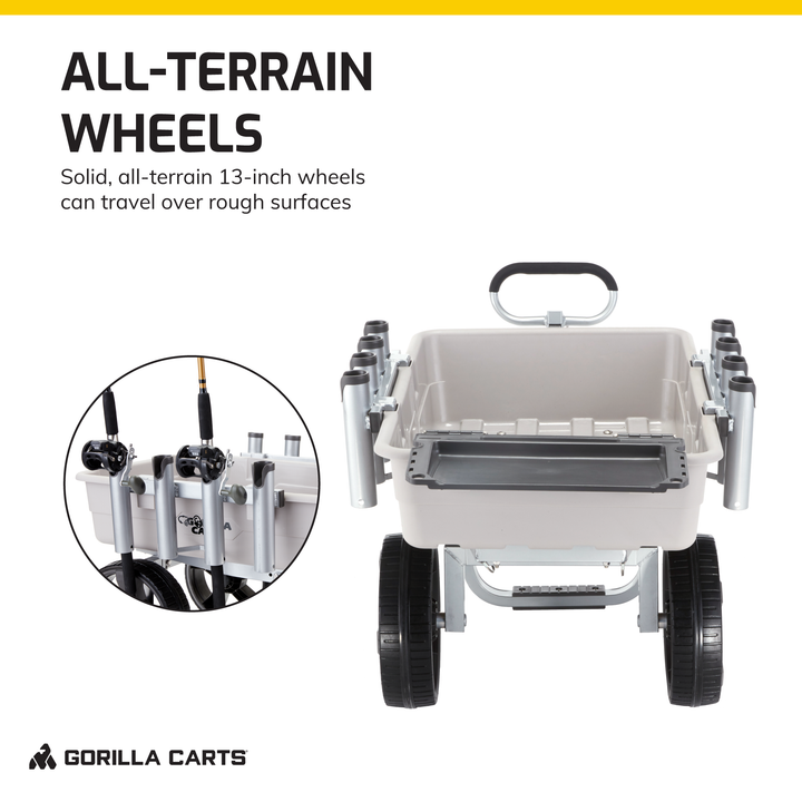 Gorilla Carts 200 Pound Capacity Heavy Duty Poly Fish and Marine Utility Cart - VMInnovations