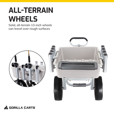 Gorilla Carts 200 Pound Capacity Heavy Duty Poly Fish and Marine Utility Cart