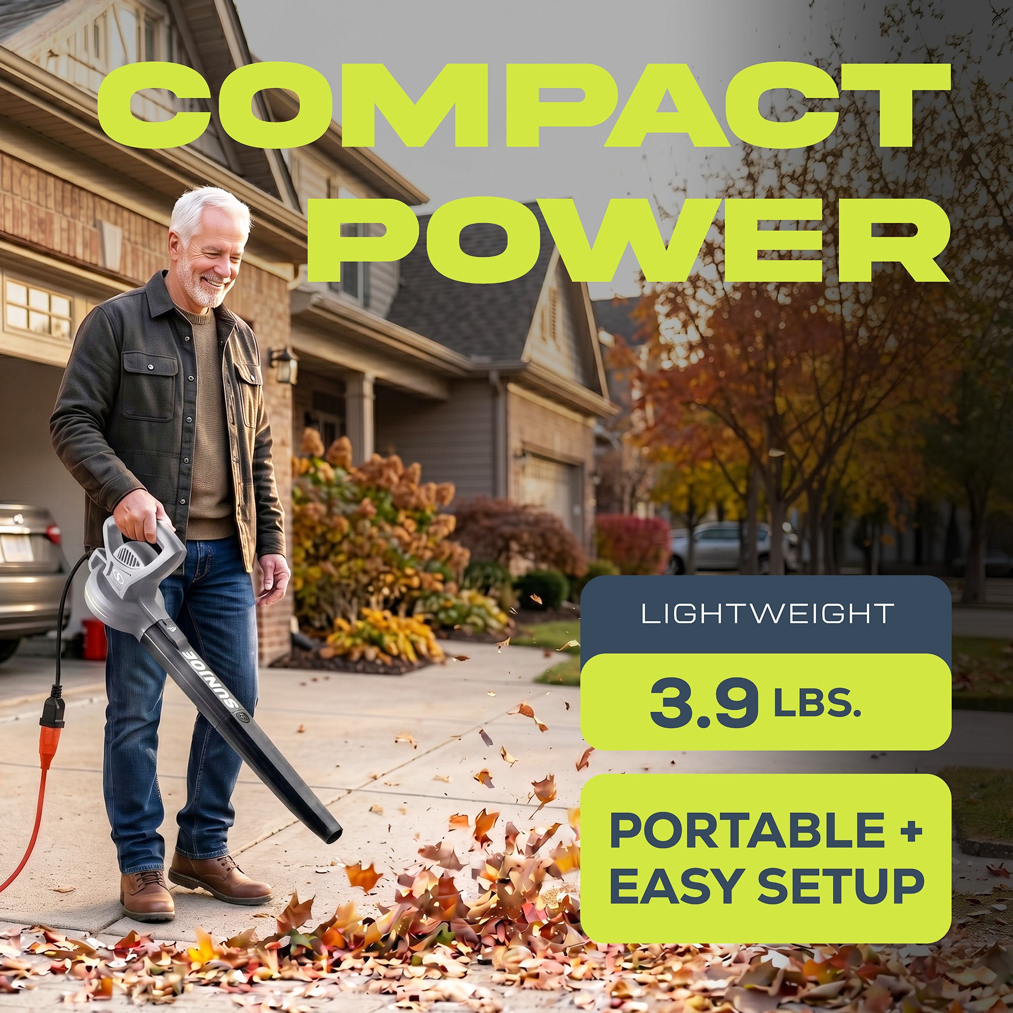 Sun Joe Electric All Purpose Leaf Blower, 6 Amp Motor, 155MPH Air Speed, SBJ597E