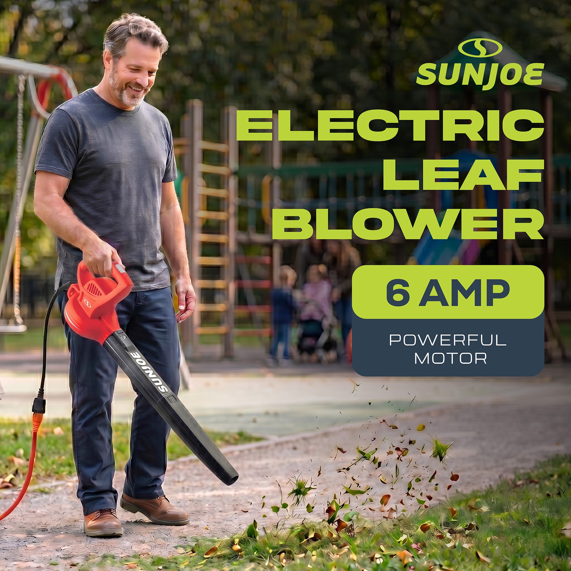 Sun Joe Electric All Purpose Leaf Blower, 6 Amp Motor, 155MPH Air Speed, SBJ597E