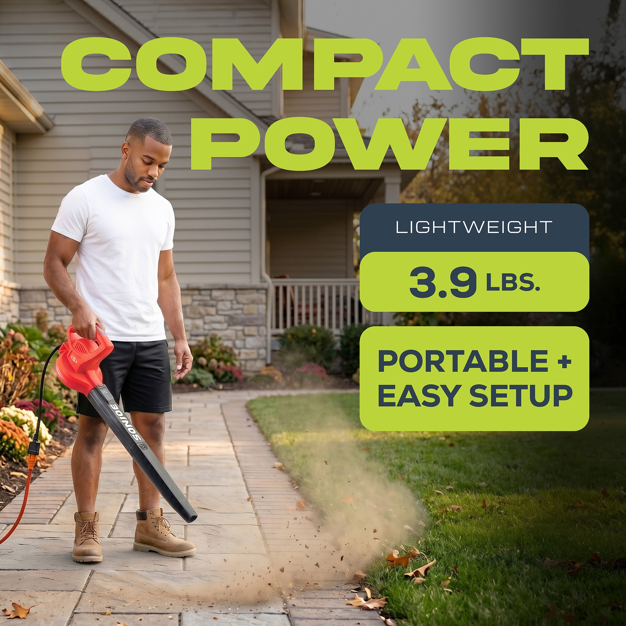 Sun Joe Electric All Purpose Leaf Blower, 6 Amp Motor, 155MPH Air Speed, SBJ597E
