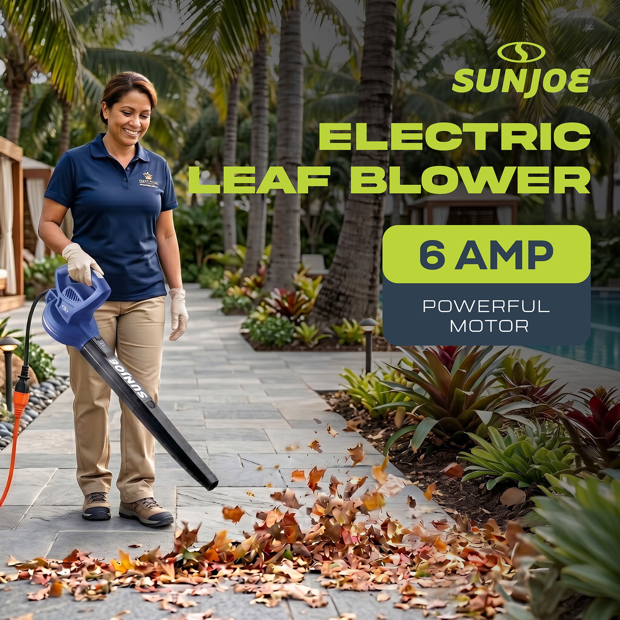 Sun Joe Electric All Purpose Leaf Blower, 6 Amp Motor, 155MPH Speed, SBJ597E-SJB