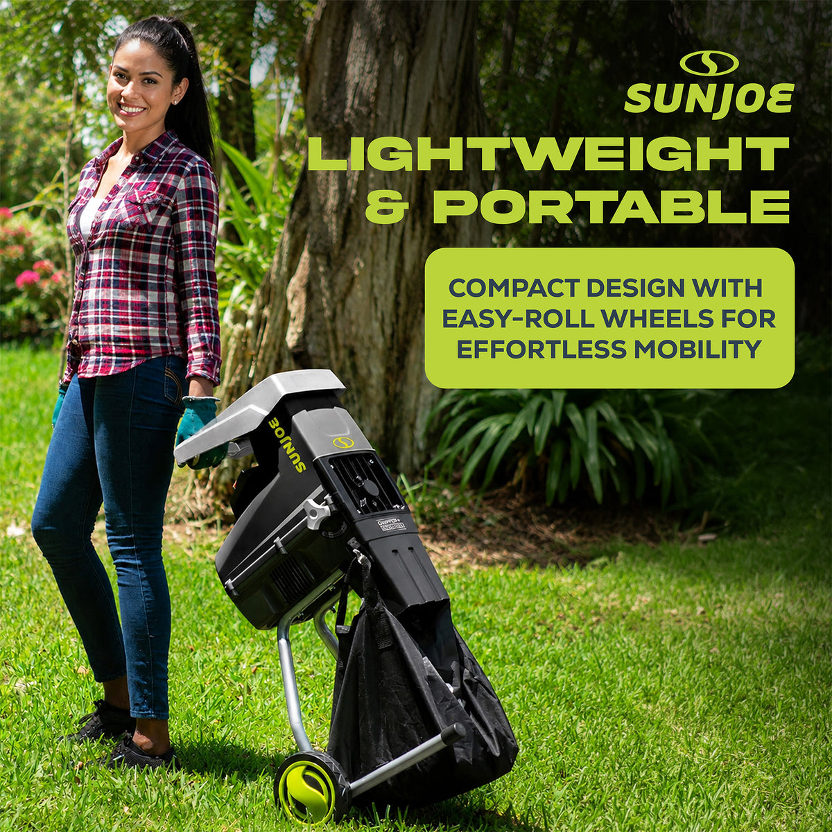 Sun Joe Silent Wood Chipper Shredder, 15 Amp Machine with 1.7" Diameter (Used) - VMInnovations
