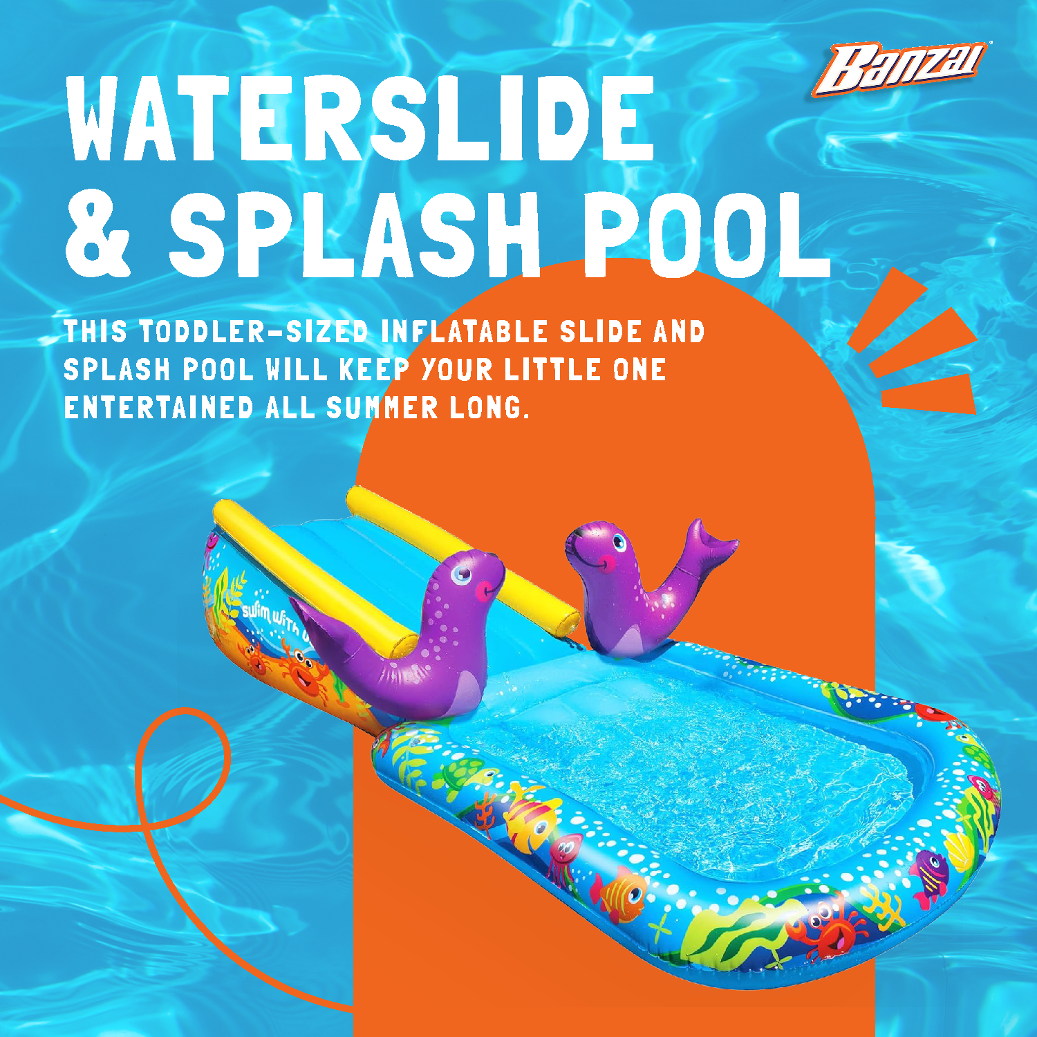 Banzai Kid Toddler Outdoor Inflatable My First Water Slide & Splash Pool (Used) - VMInnovations