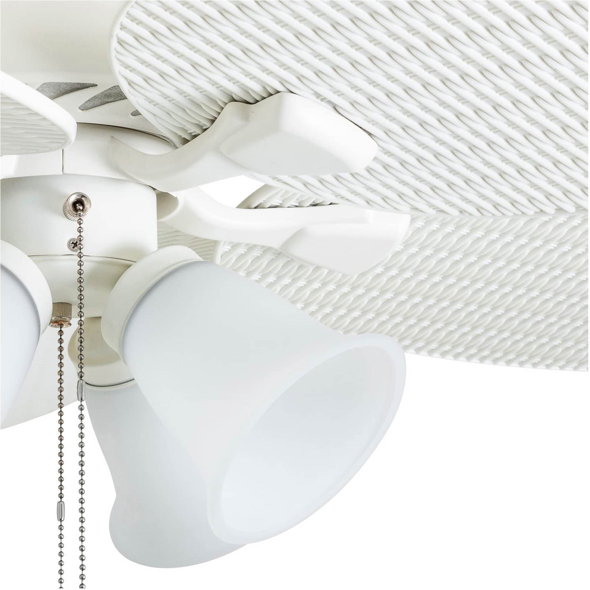Prominence Home Palm Lake 52" Indoor Outdoor Ceiling Fan with Pull Chain, White - VMInnovations