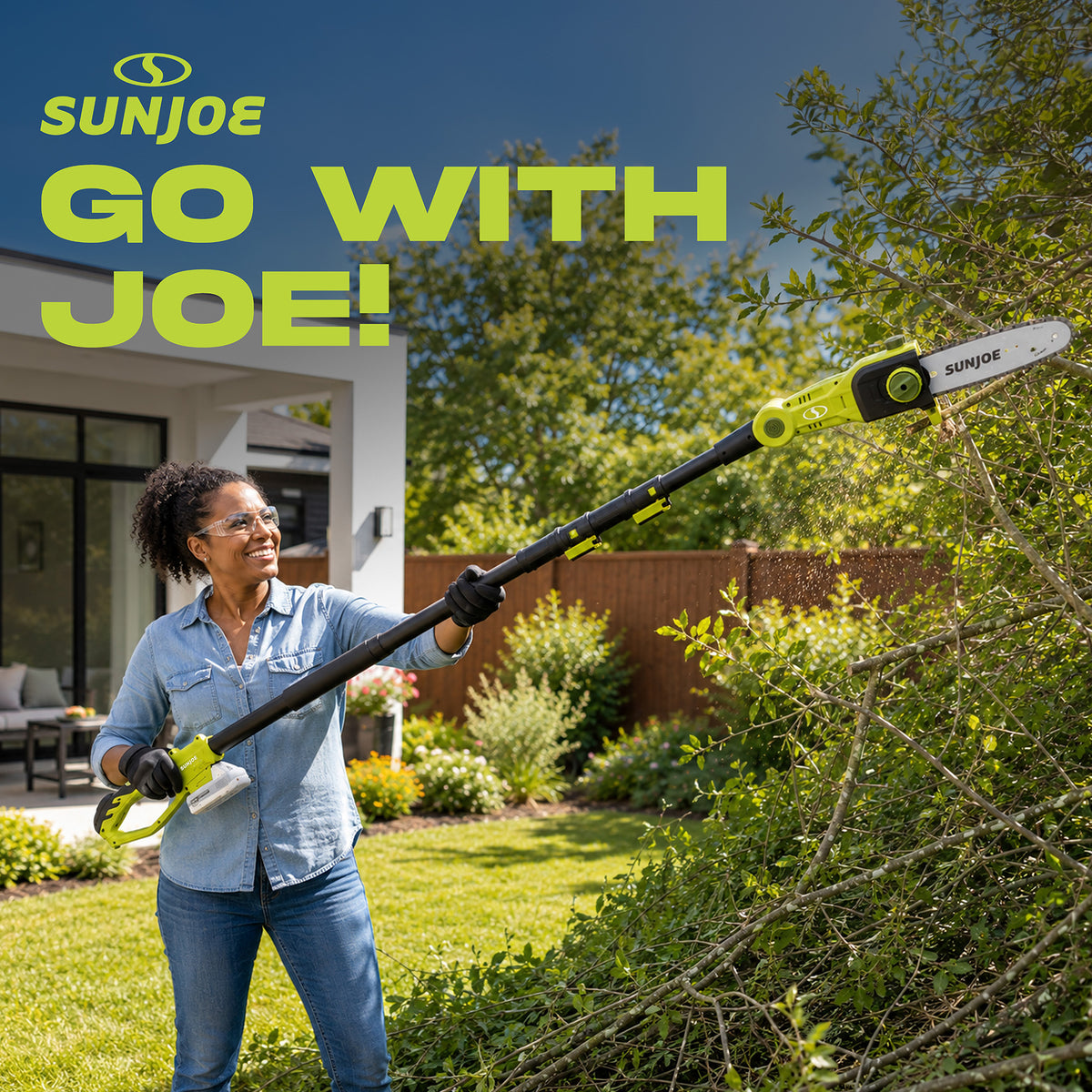 Sun Joe 24V Cordless Pole Chainsaw Electric Telescope Tree Trimmer, 24V-PS8-LTE