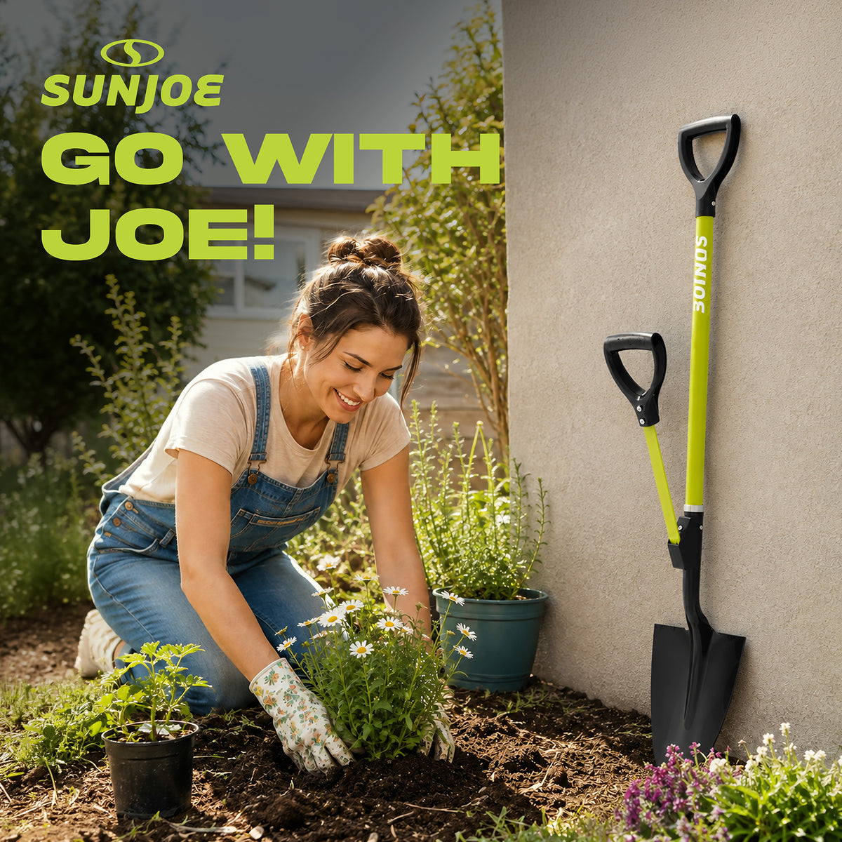 Sun Joe 9“ Digging Shovel, Assist Handle, Shovelution, Black/Green, SJ-SHLV07 - VMInnovations