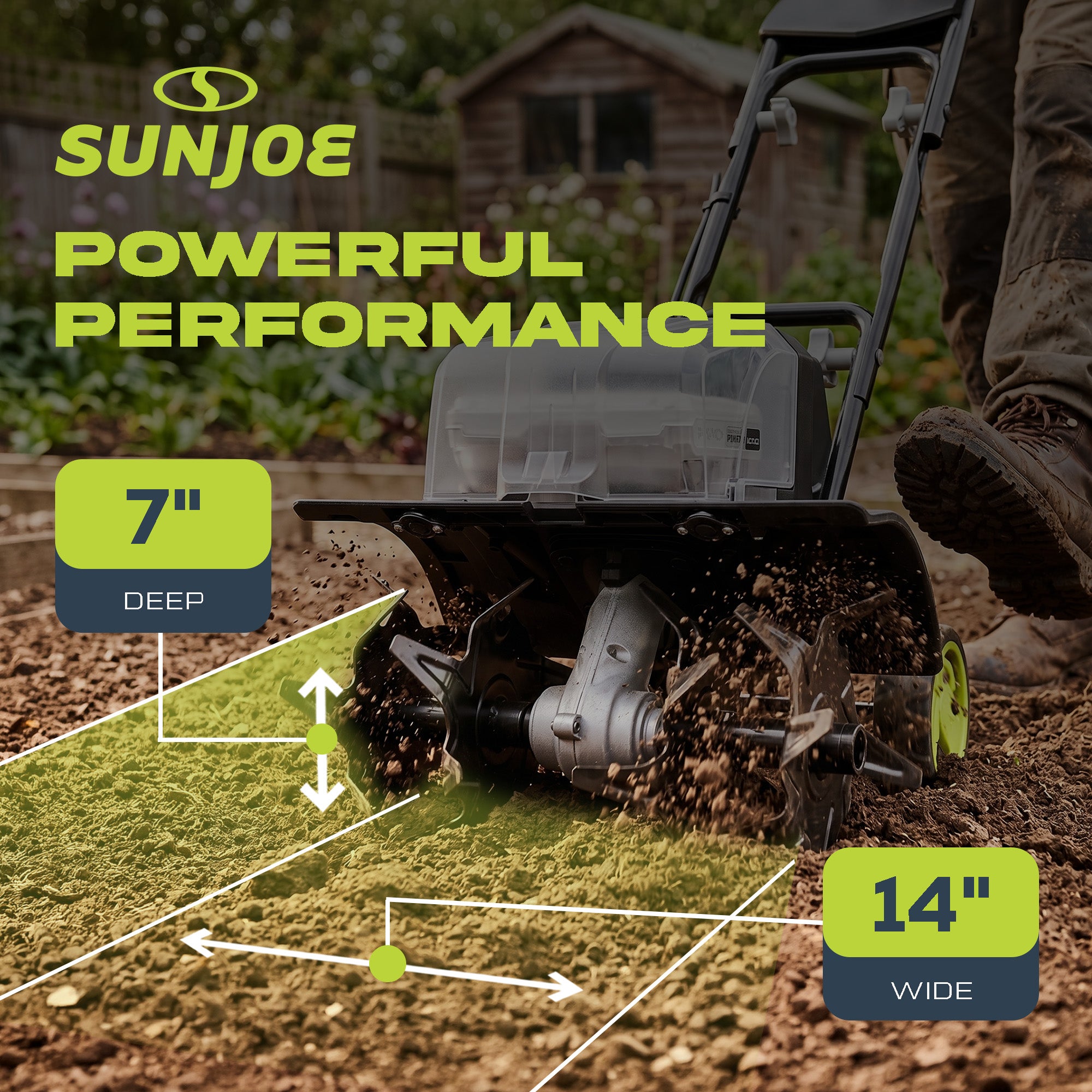 Sun Joe 24V Cordless Garden Tiller Cultivator Accessory Kit, Black, 24V-X2-TLR14