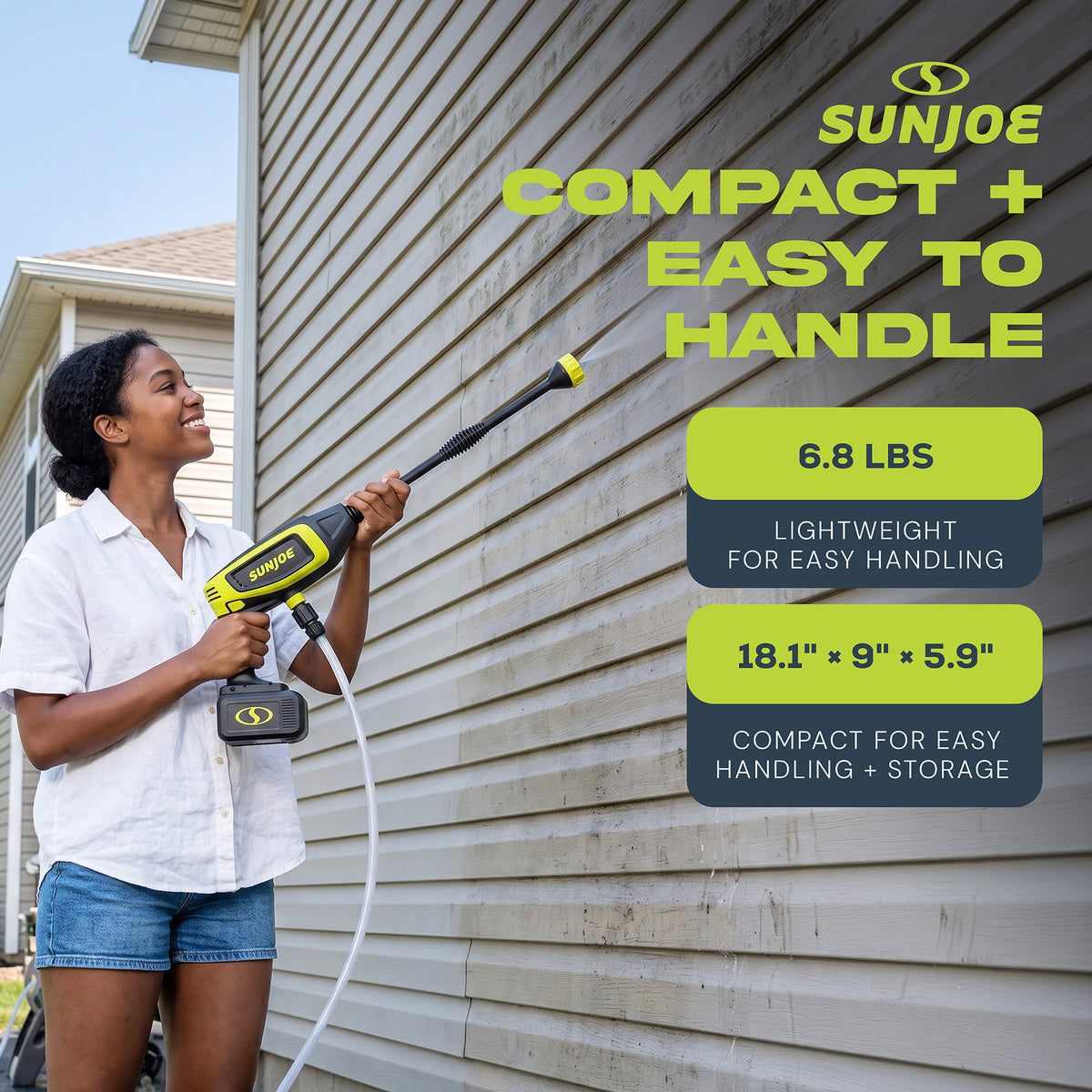 Sun Joe 24V Cordless Power Cleaner Portable Pressure Washer Nozzle, 24V-PP350-CT - VMInnovations