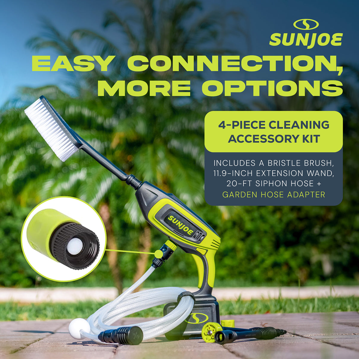 Sun Joe 24V Cordless Power Cleaner Portable Pressure Washer Nozzle, 24V-PP350-CT - VMInnovations
