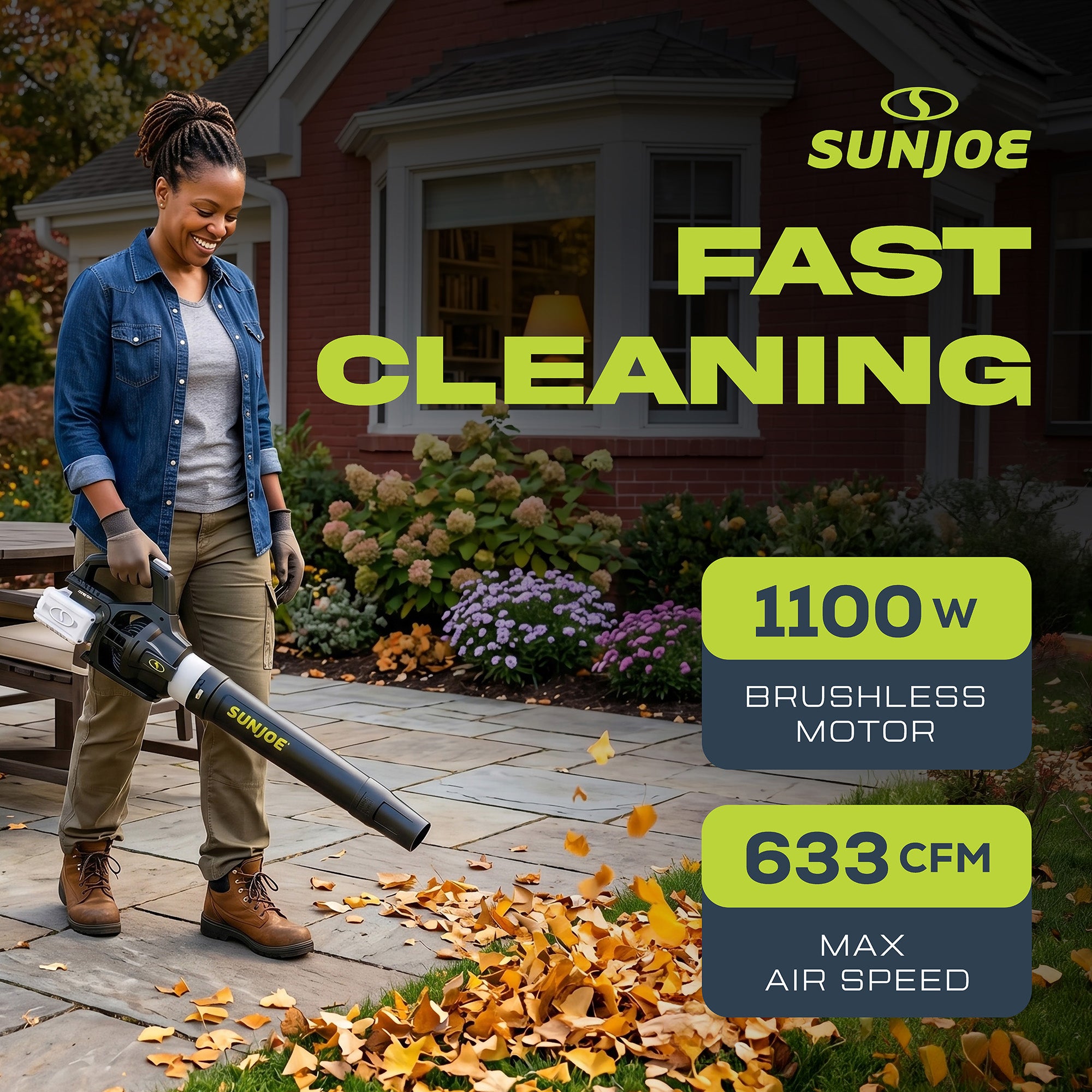 Sun Joe Cordless Brushless Turbine Jet Blower with Battery/Charger, (Open Box)