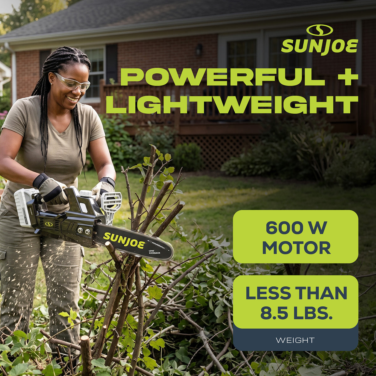 Sun Joe 24V 10-Inch 600W Chain Saw Kit with 4.0Ah Battery & Charger (Open Box) - VMInnovations