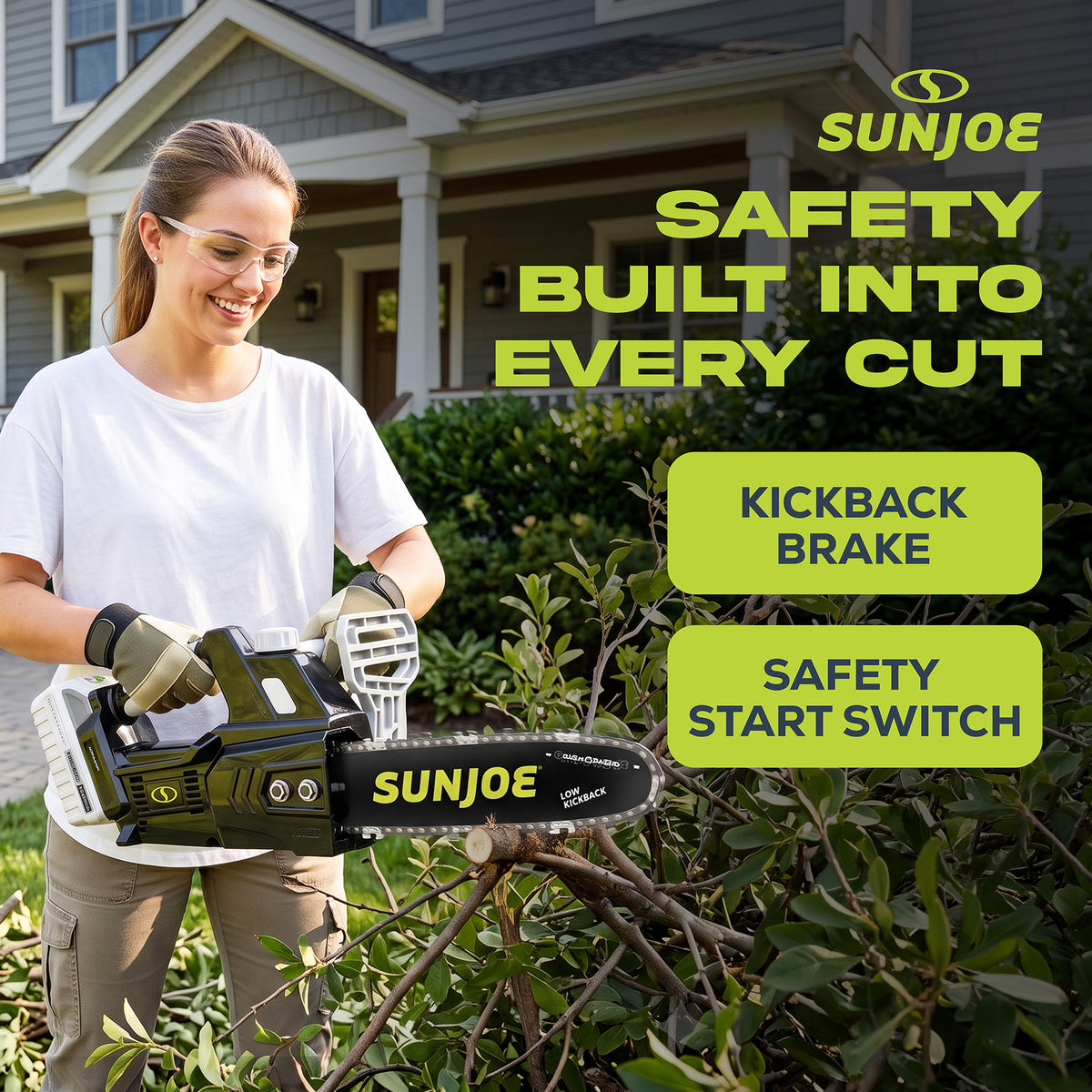 Sun Joe 24V 10-Inch 600W Chain Saw Kit with 4.0Ah Battery & Charger (Open Box) - VMInnovations