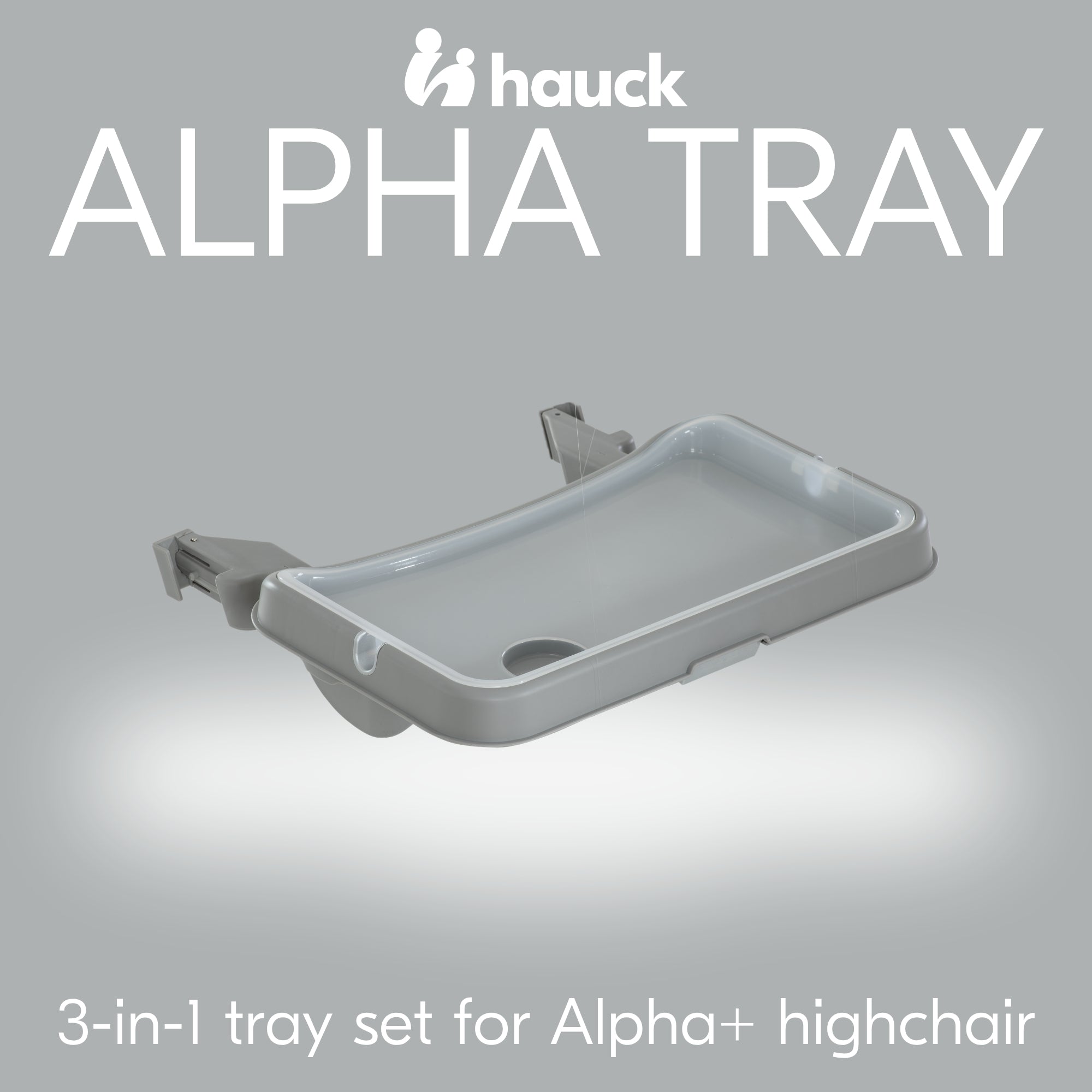 hauck High Chair Tray Table Compatible w/ Wooden Alpha+ & Beta+, Grey (Open Box)