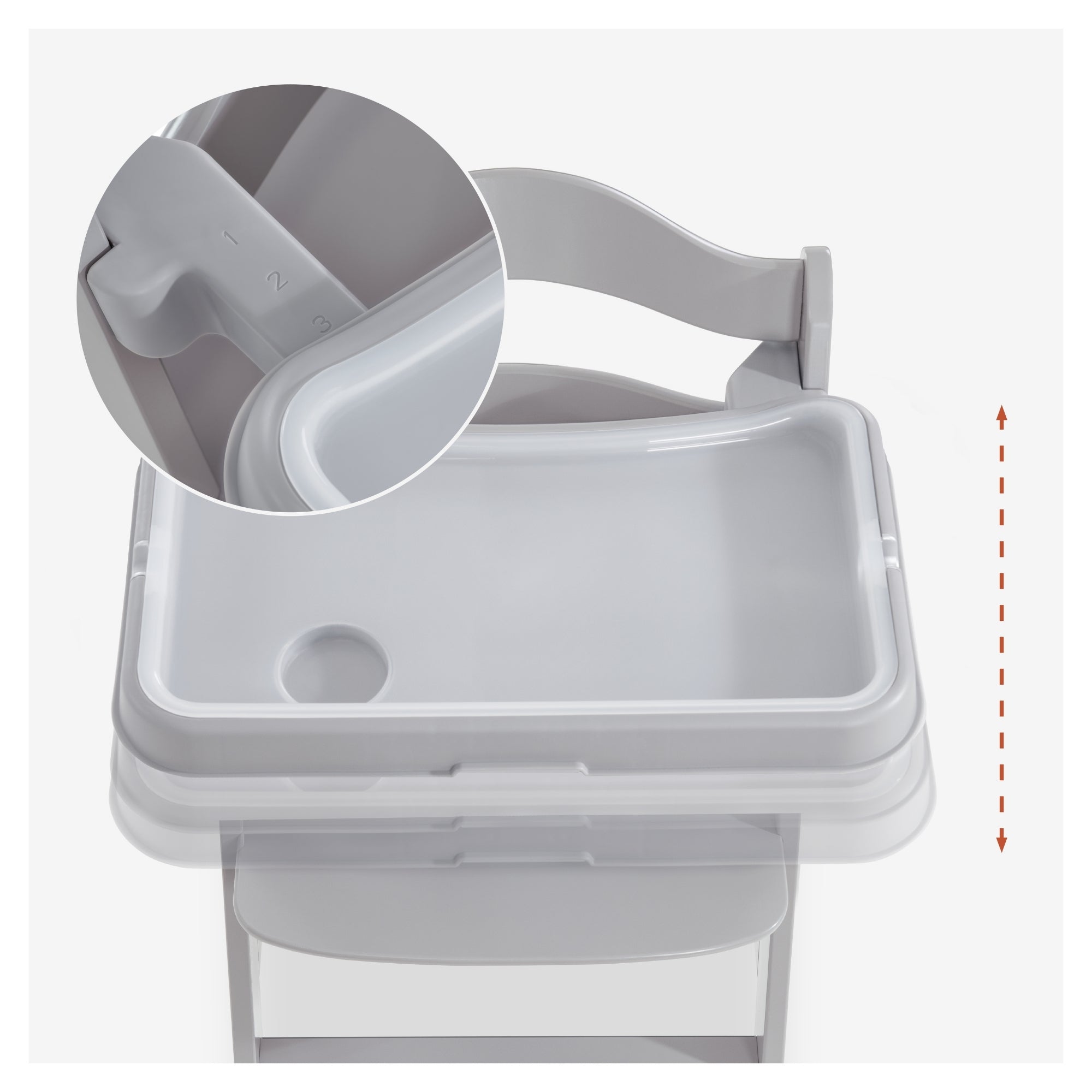 Alpha High Chair Tray Table Compatible with Wooden Alpha+ and Beta+, Grey (Used) - VMInnovations
