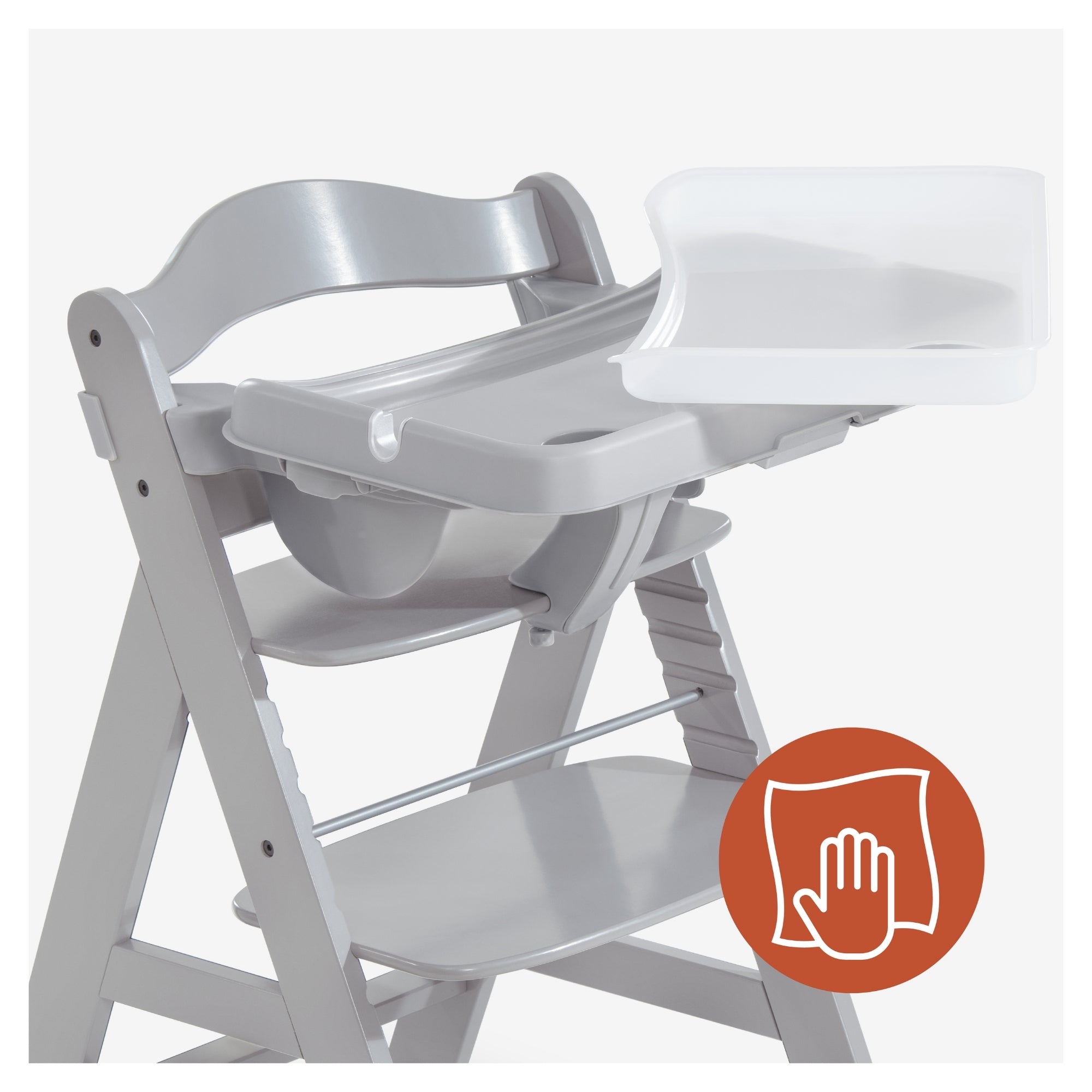 Alpha High Chair Tray Table Compatible with Wooden Alpha+ and Beta+, Grey (Used)