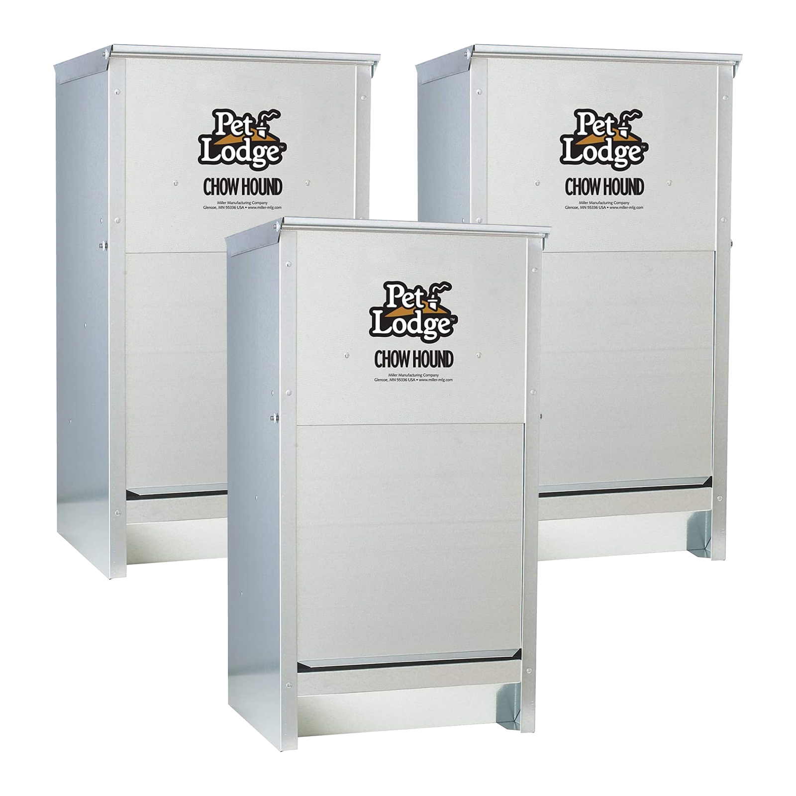 Little Giant Dry Food Automatic Steel Dog Feeder Chow Hound 25 Pound (3 Pack) - VMInnovations