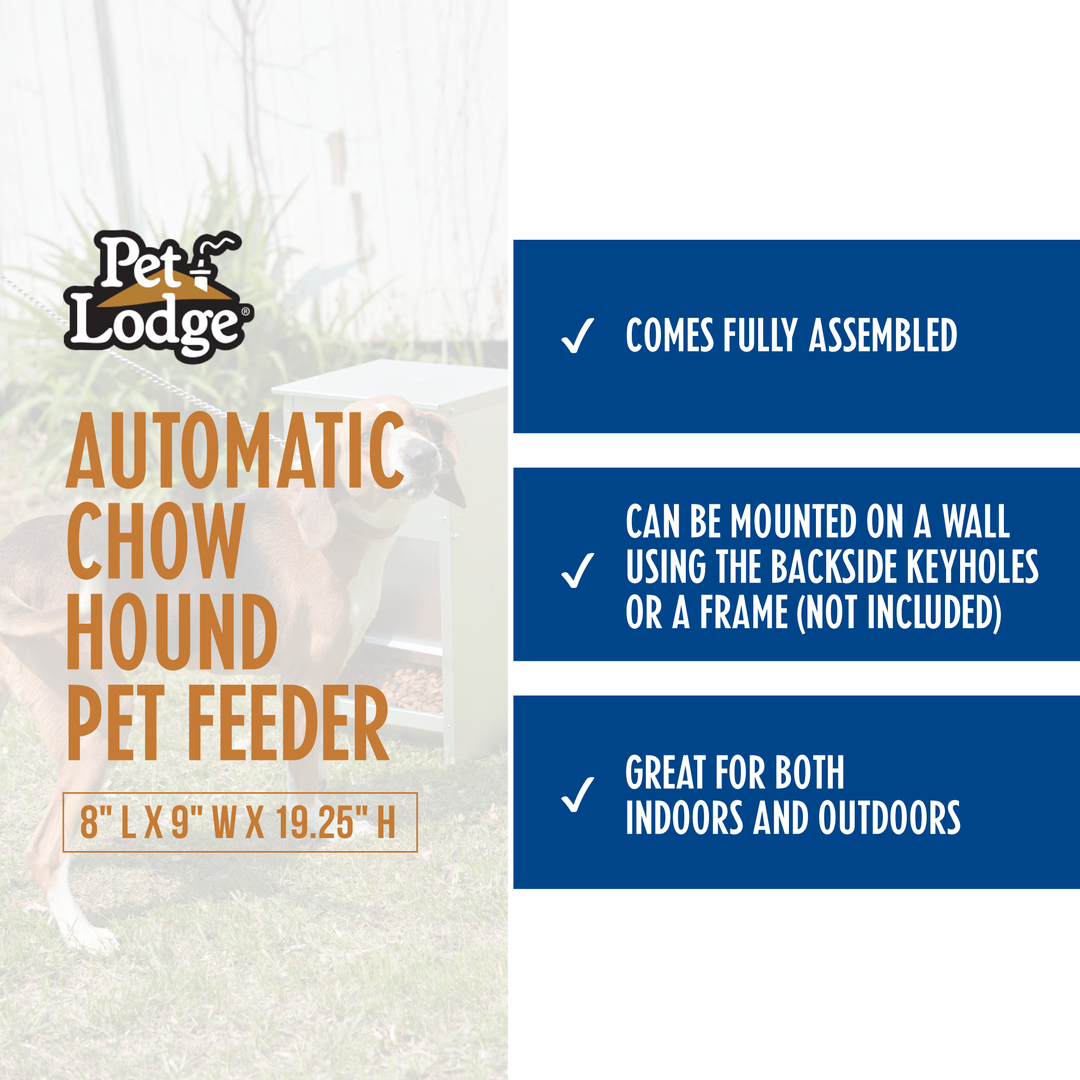 Little Giant Dry Food Automatic Steel Dog Feeder Chow Hound 25 Pound (3 Pack) - VMInnovations