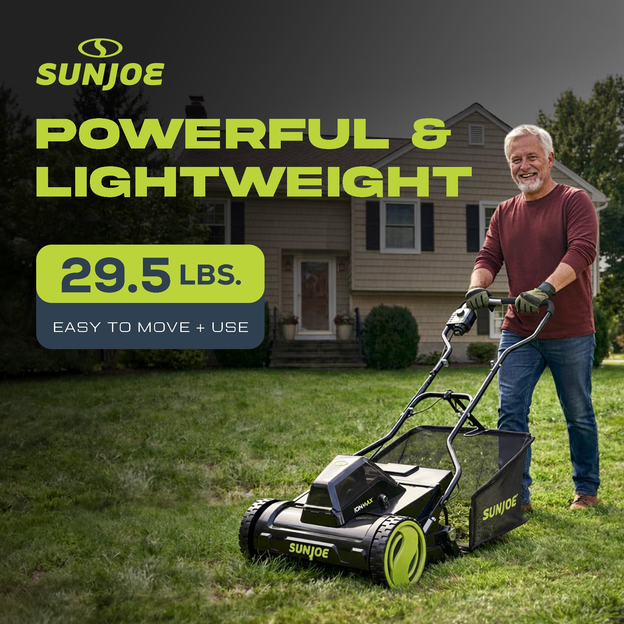 Sun Joe Cordless Push Reel Mower, 15” Yard Trimmer w/ Collection Bag, 24V-CRLM15