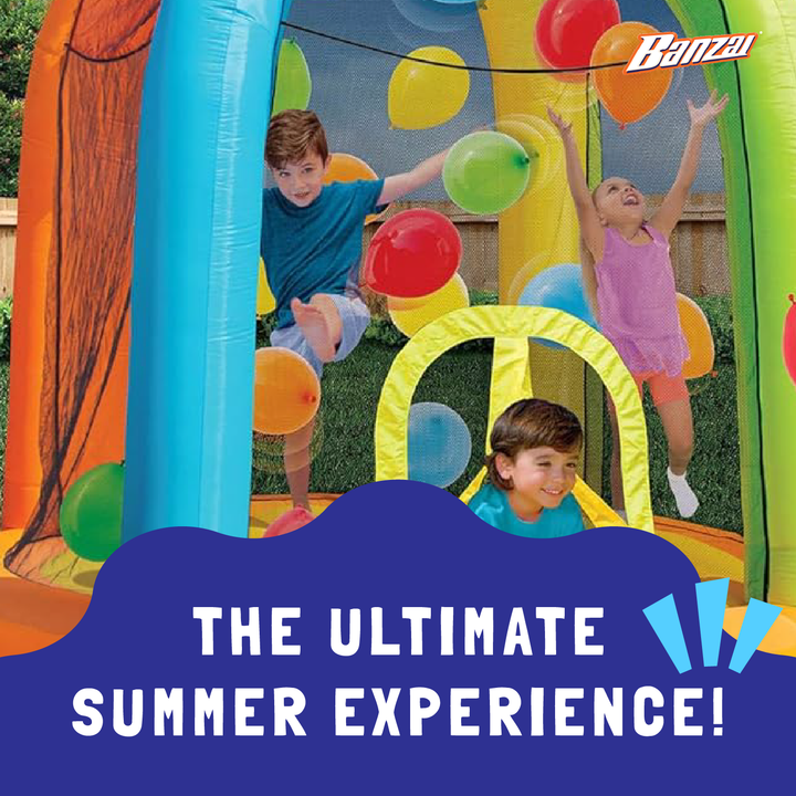 Banzai Inflatable Balloon Bounce House Activity Play Center with 20 Balloons - VMInnovations