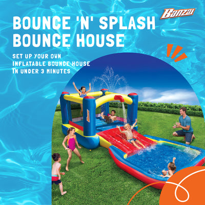 Banzai Bounce N Splash Outdoor Water Park Aquatic Activity Play Center w/ Slide - VMInnovations