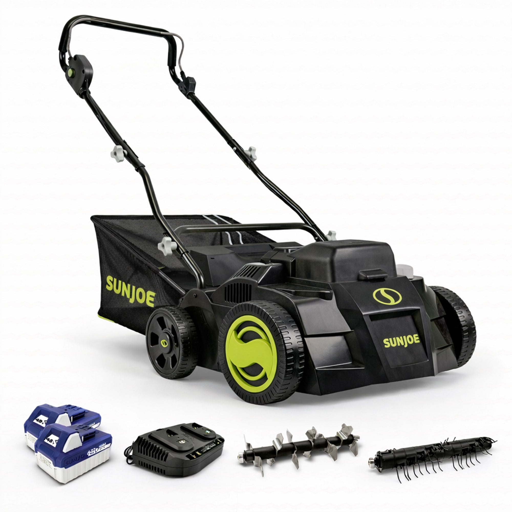 Sun Joe Cordless Scarifier/Dethatcher, Brushless Motor, Batteries, 24V-X2-DTS15