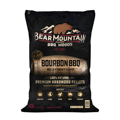 Bear Mountain BBQ All Natural Bourbon Craft Blend Wood Smoker Pellets, 20 Pounds