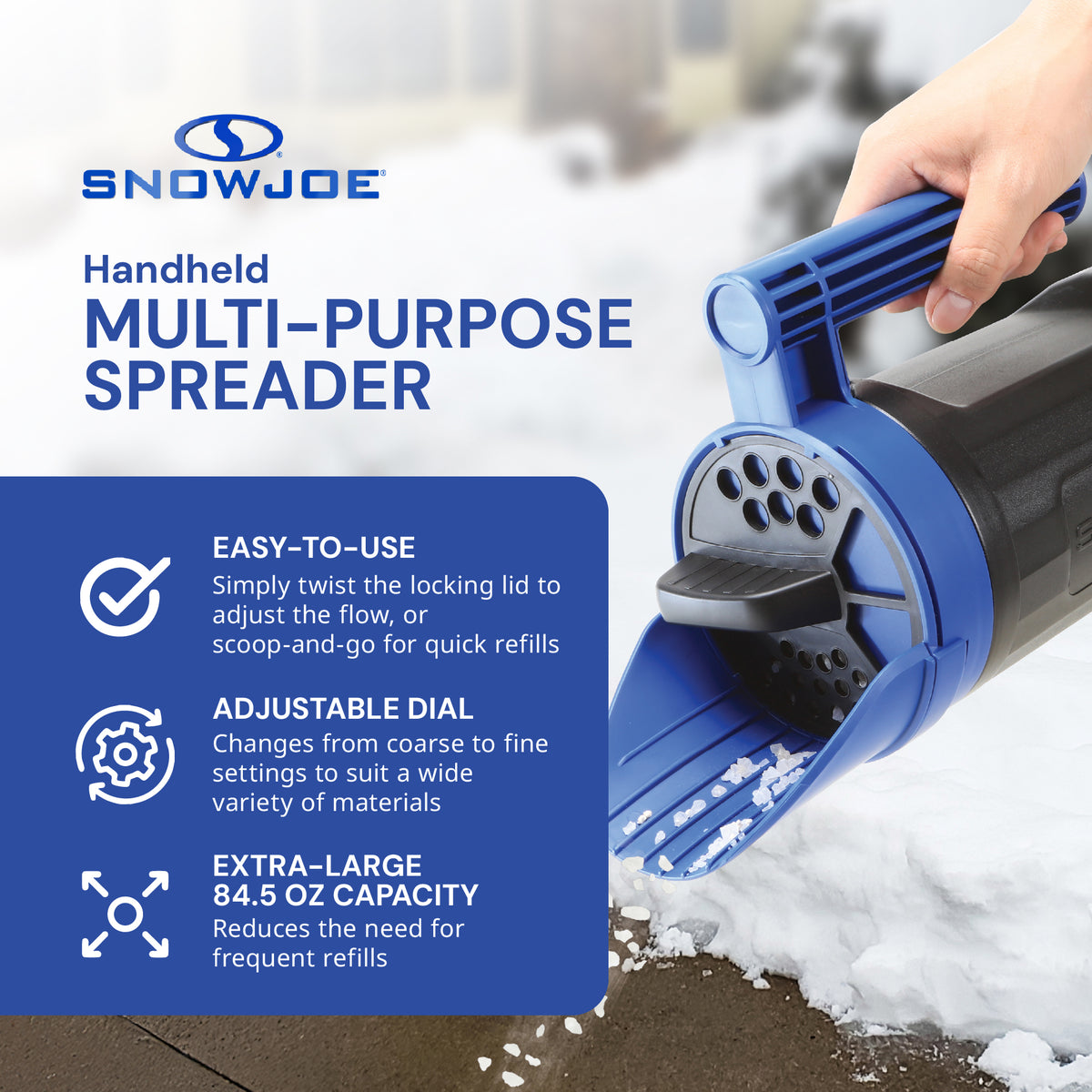 Snow Joe 2 Pack Handheld All-Season Multi-Purpose Spreader, 5 Pound Capacity