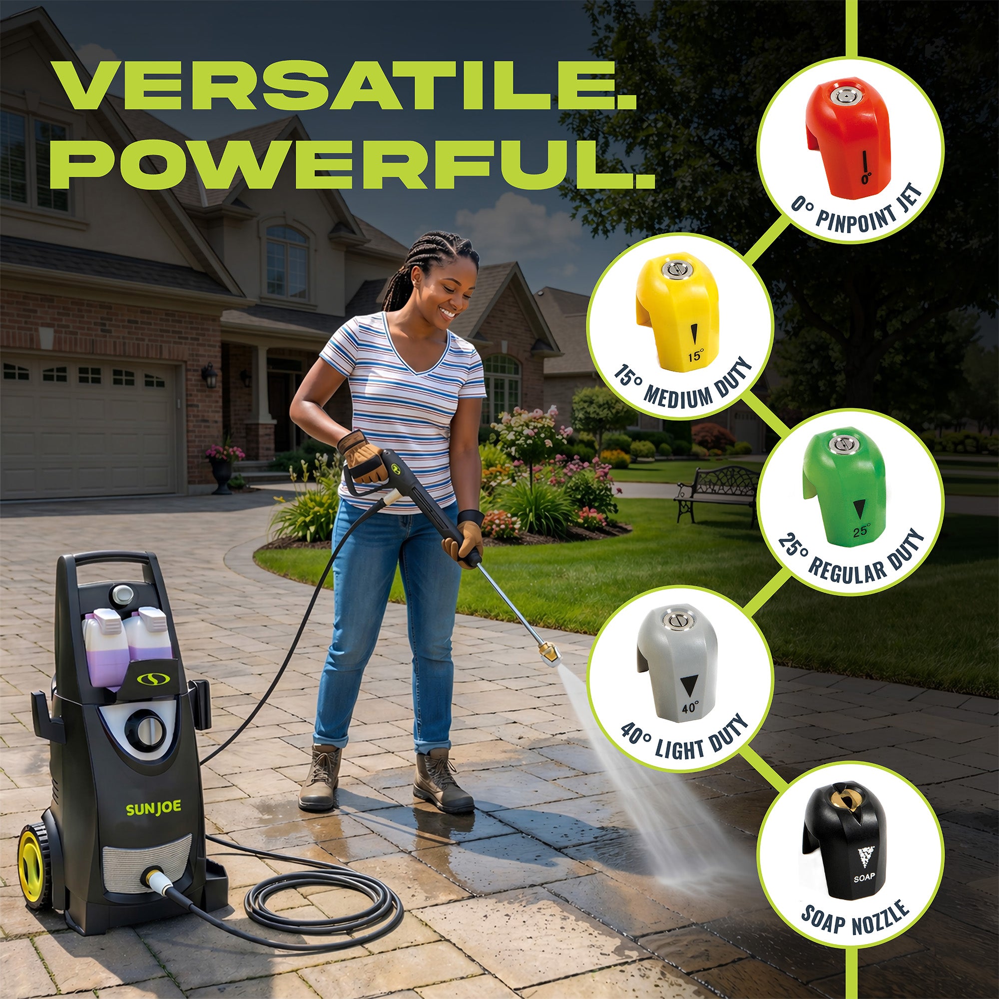 Sun Joe Electric Pressure Washer, Portable Power Washer with Wheels, SPX3000-PK1