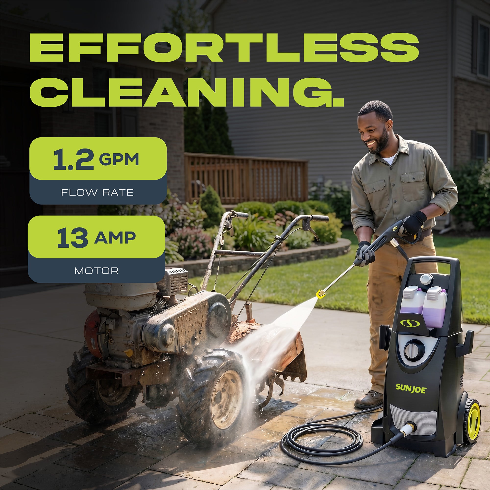 Sun Joe Electric Pressure Washer, Portable Power Washer with Wheels, SPX3000-PK1