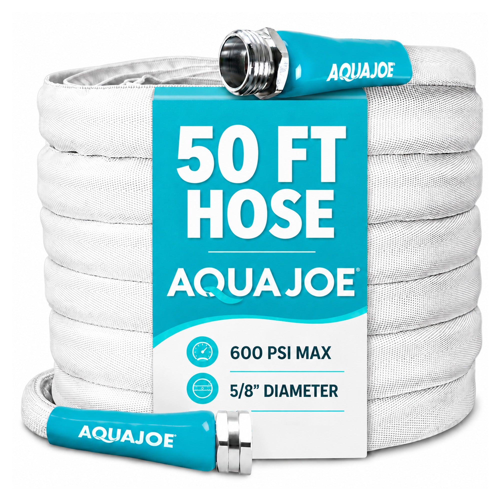 Aqua Joe 50 Foot Expandable RV Hose with Flexible Fiber Jacket, AJFJH50-58-RV